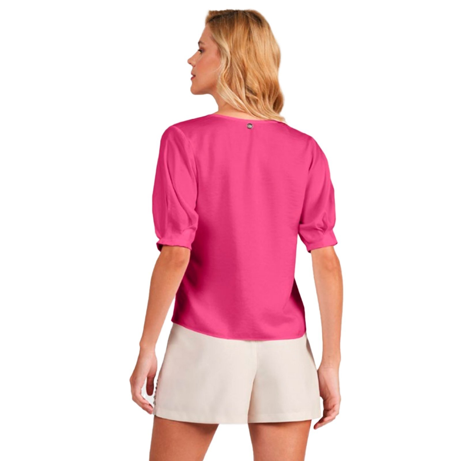 Vista 3 Blusa Acostamento Elegance In24 Feminino rosa Acostamento rosa