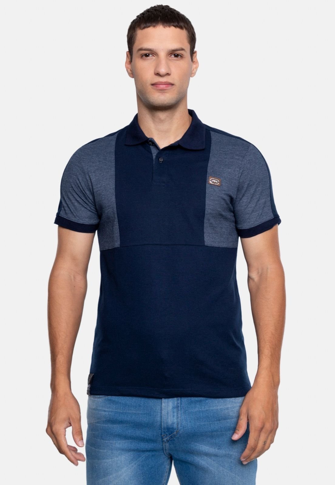 Camisa Polo Ecko Piquet Especial Azul Marinho