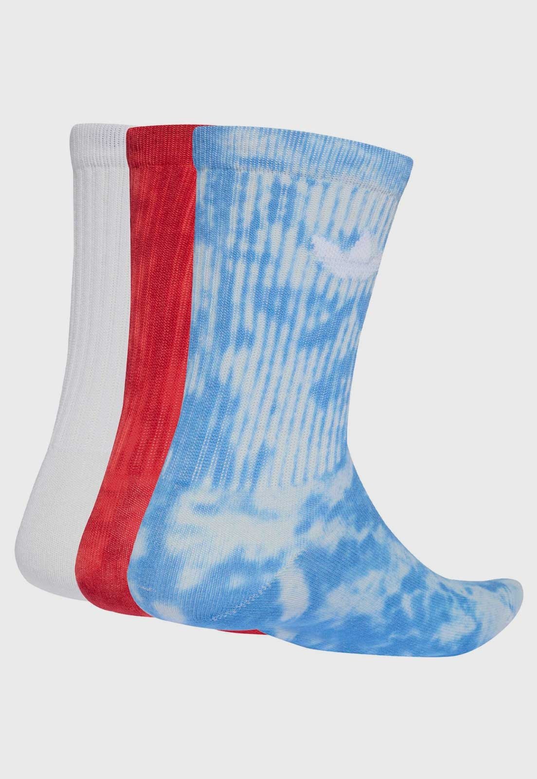 Vista 3 Kit Meias adidas Originals Tie Dye azul adidas Originals azul