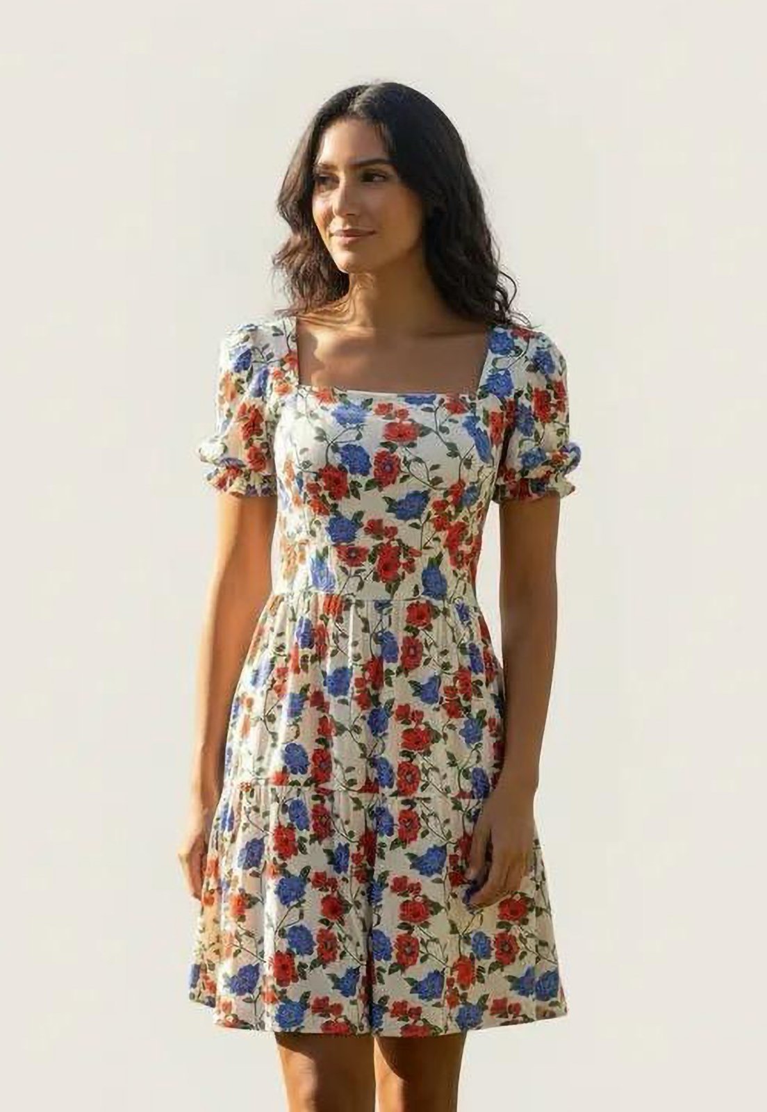 Vista 3 Vestido Amazonia Vital Curto Brisa Jardim Encantado estampado Amazonia Vital estampado
