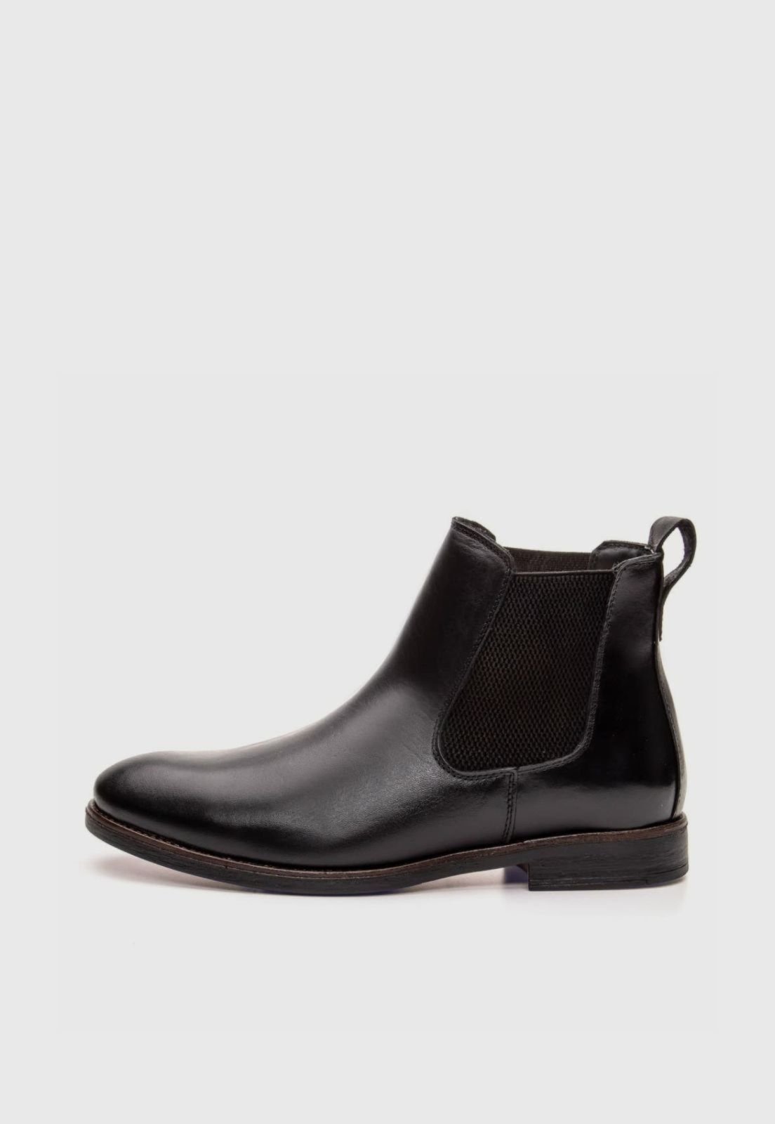 Bota de Couro Masculina Chelsea Clube do Sapato de Franca DF Houston Preta Preto