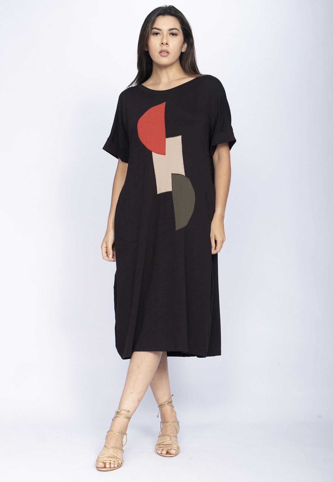 Vestido Amora Malha Amazonia Vital Midi Plus Preto