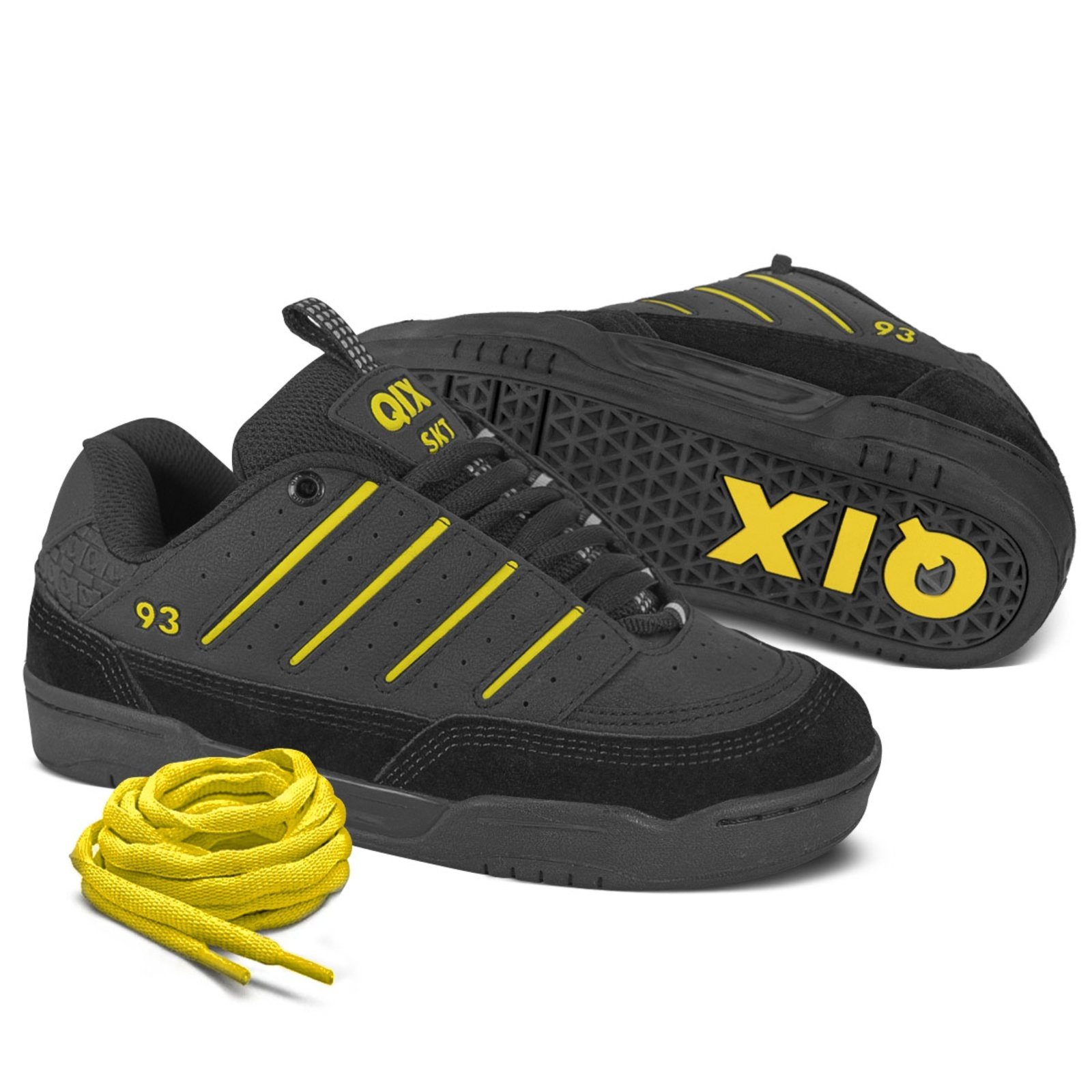 Vista 3 Tênis Qix Golden Unissex Amarelo preto Qix preto
