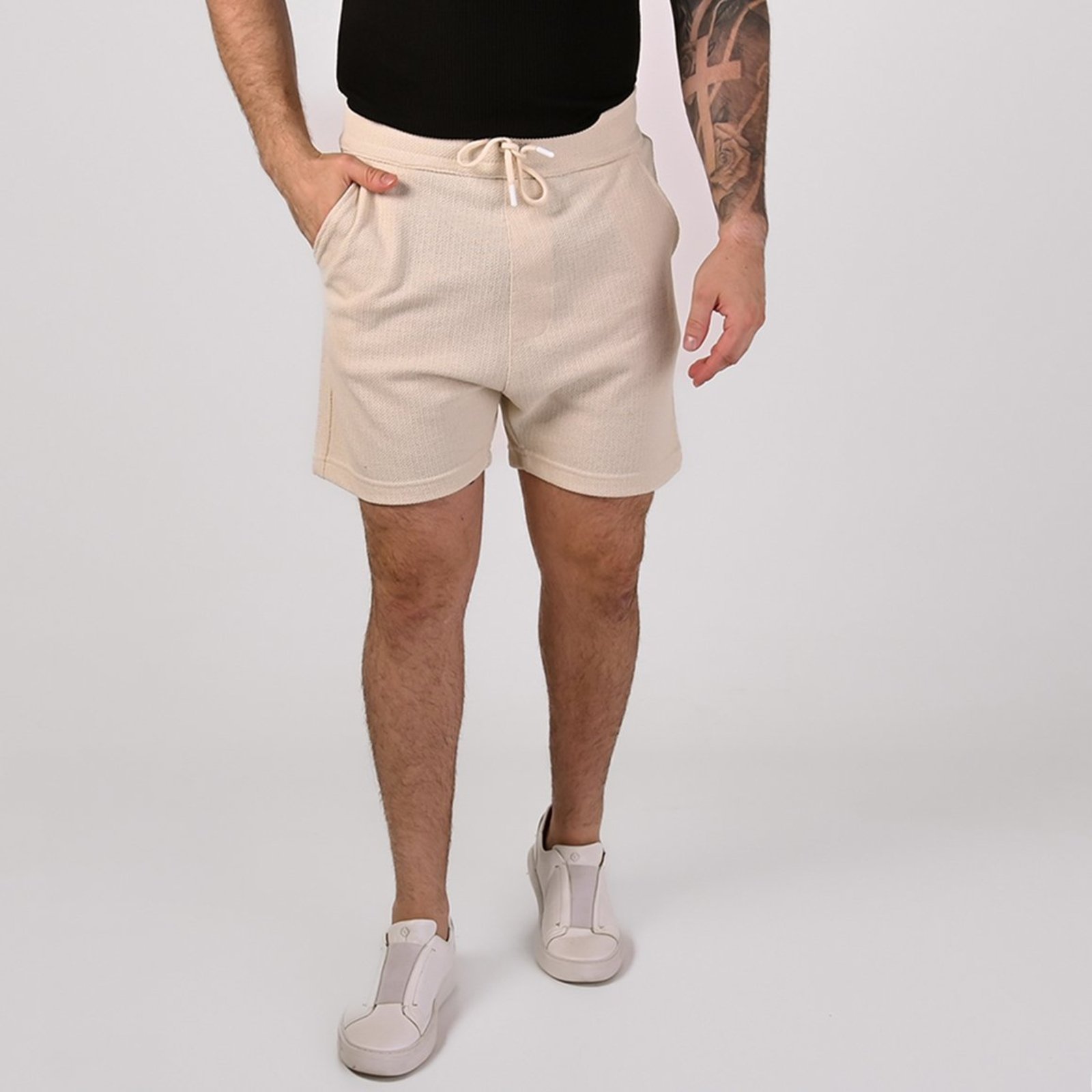 Shorts VersatiOld Texture Cotton Off White