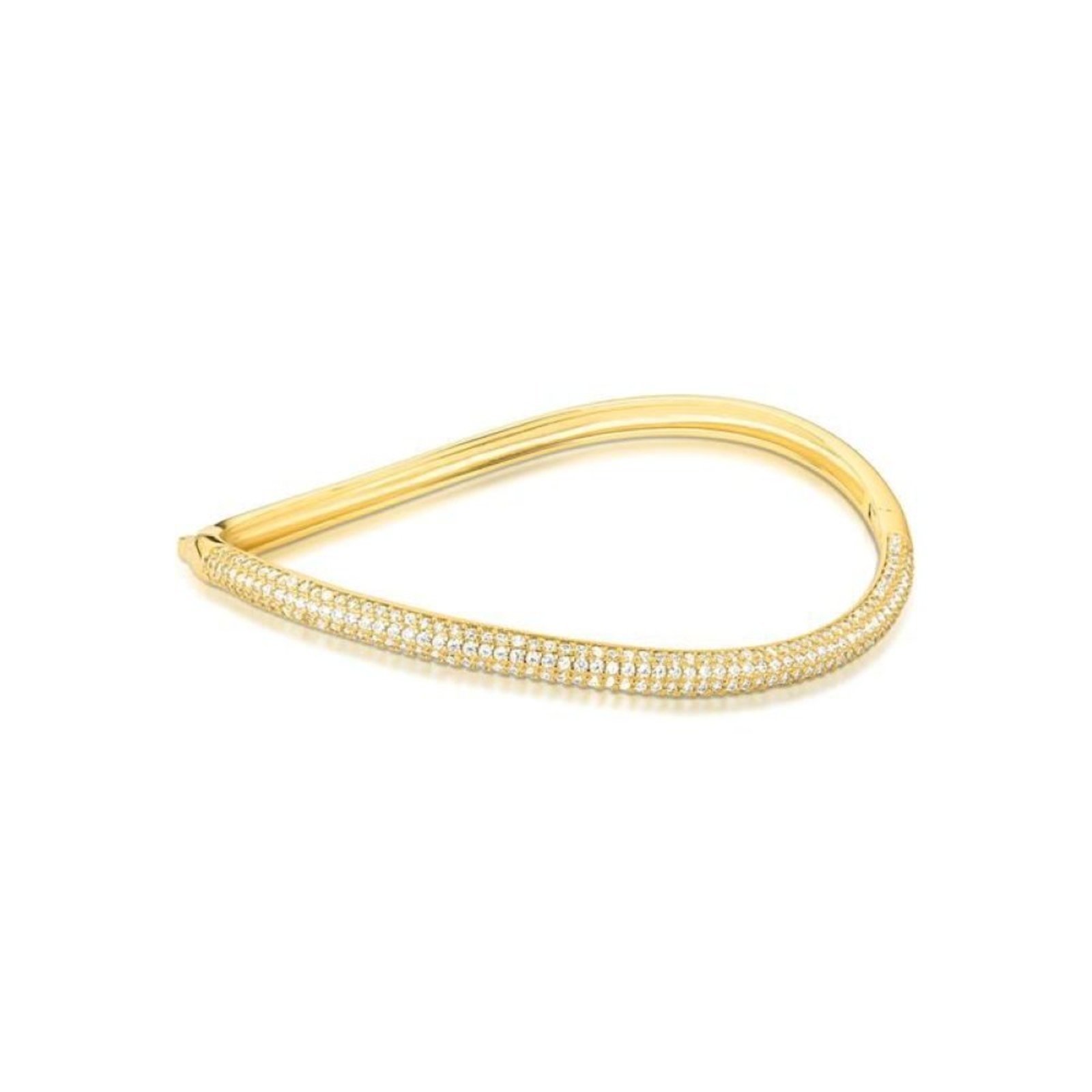 Infantil – Bracelete Curvo Delicado Cravejado Semijoia Banhada a Ouro 18K Ania Store