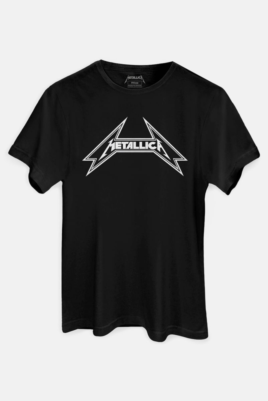 Vista 2 Camiseta Metallica Logo White PITICAS preto white PITICAS preto white