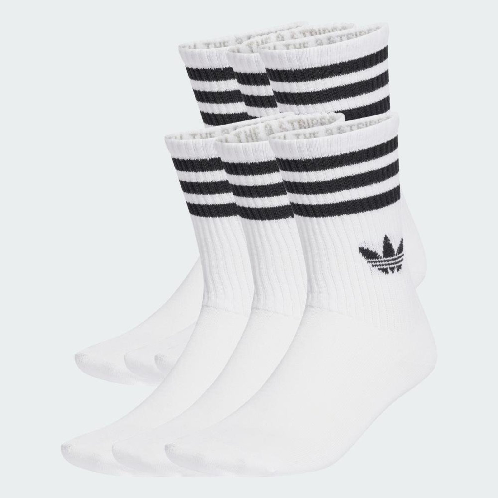 Vista 3 Meias Três Listras Crew 6 Pares adidas Originals adidas Originals branco