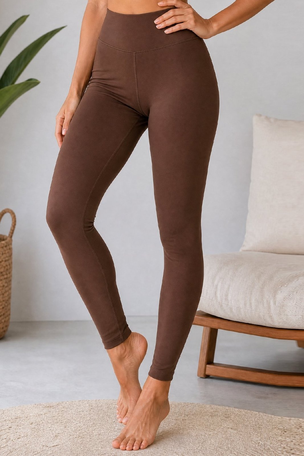 Calça Legging Fitness Poliamida Polo Wear Marrom
