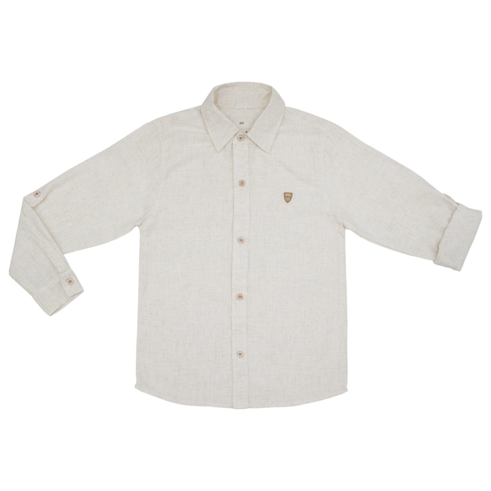 Vista 3 Infantil - Camisa Juvenil Look Jeans Linho bege Look Jeans bege