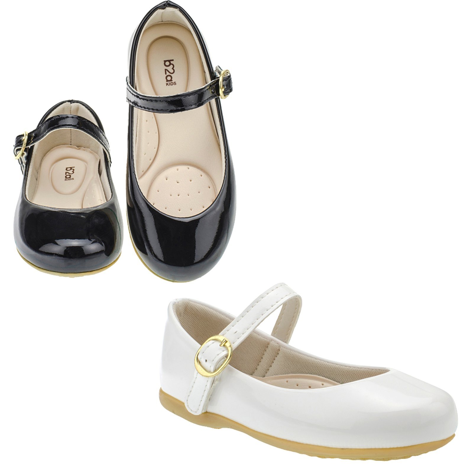 Infantil – Kit 2 Pares Sapatilha Menina B2A Preto e branco