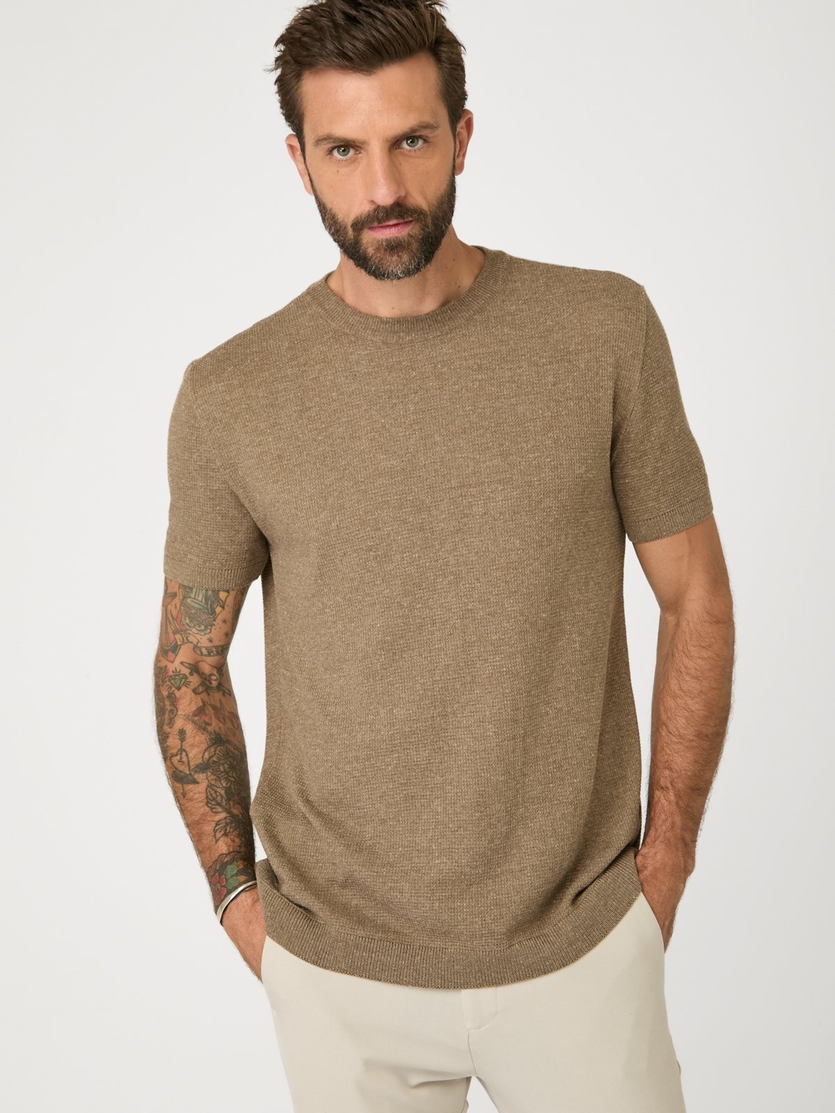 Camiseta Tricot Carré Khaki