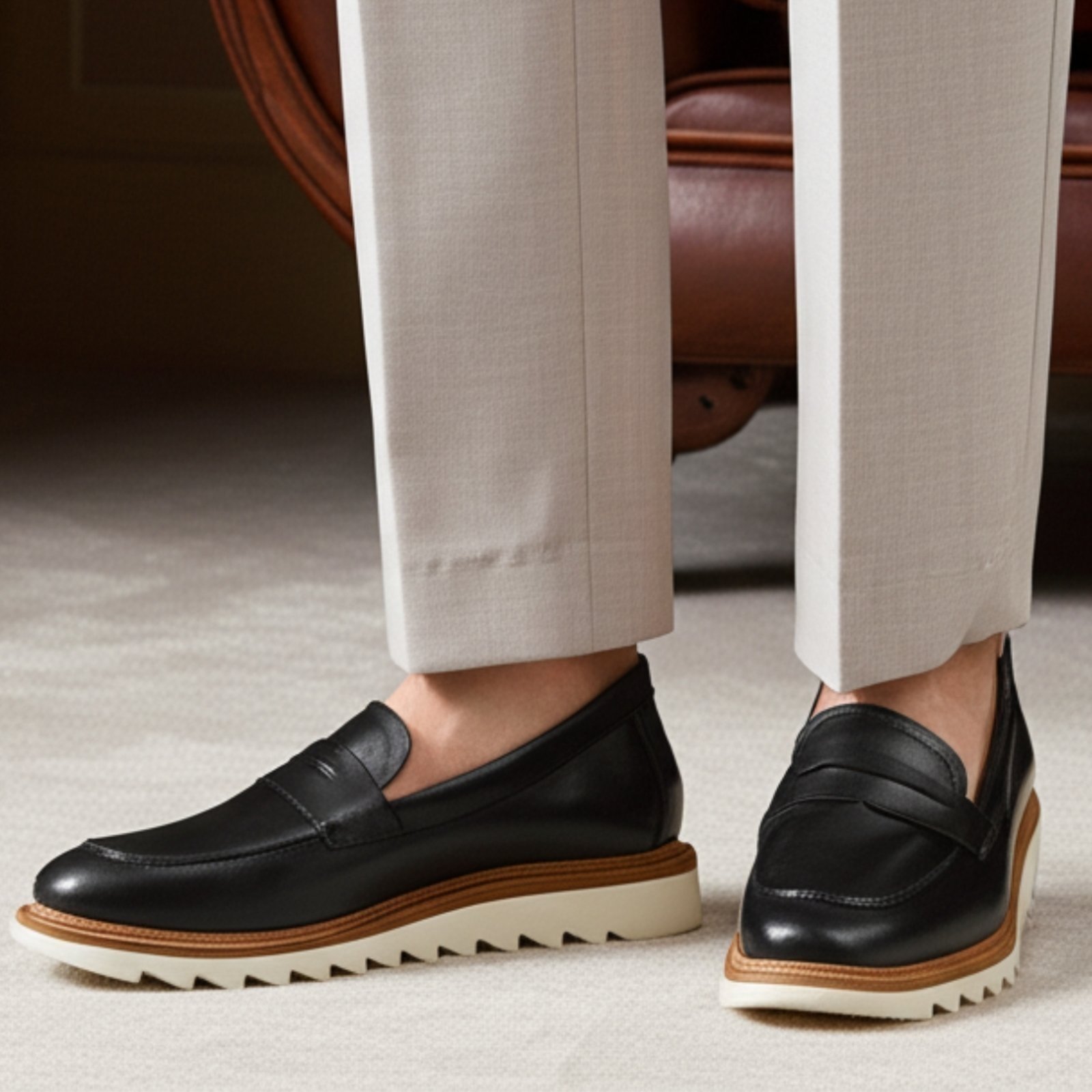 Mocassim Loafer Penny Masculino GuGi Social Confortável Com Sola Tratorada Preto