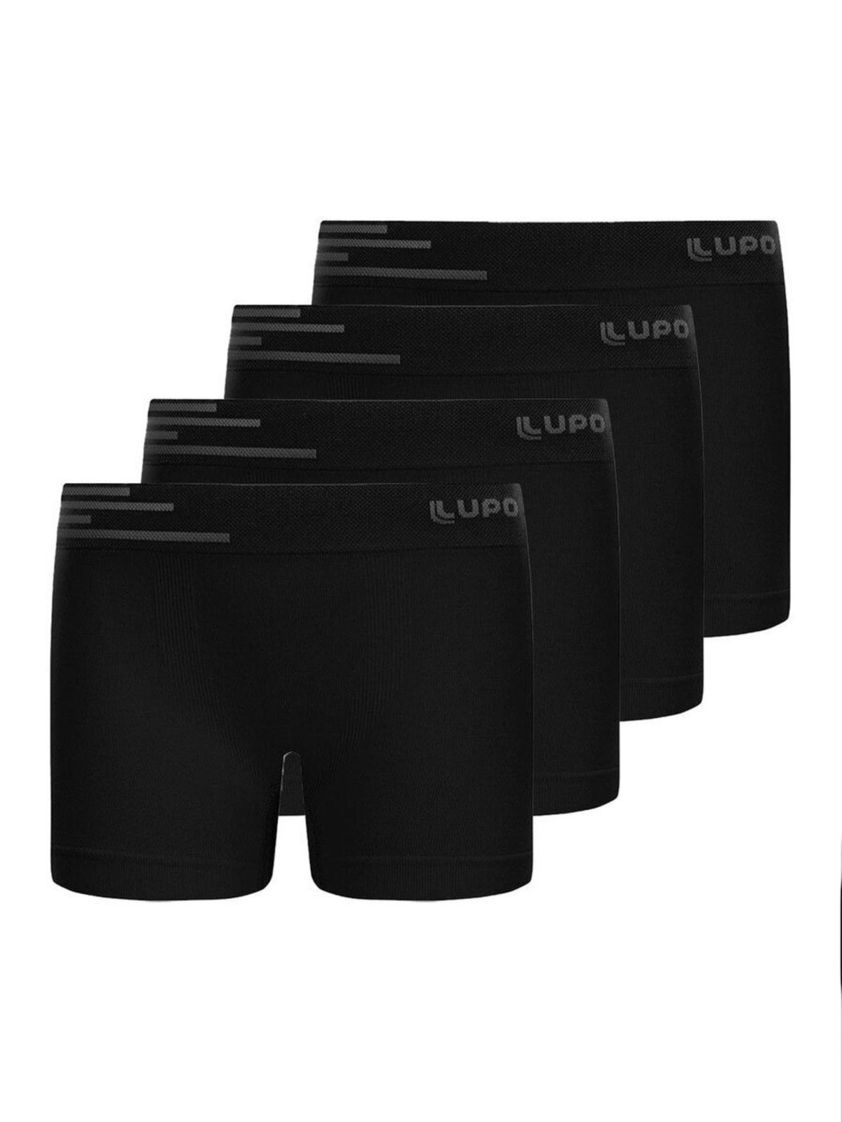 Kit com 4 Cuecas Boxer Lupinho 132-002 Preto