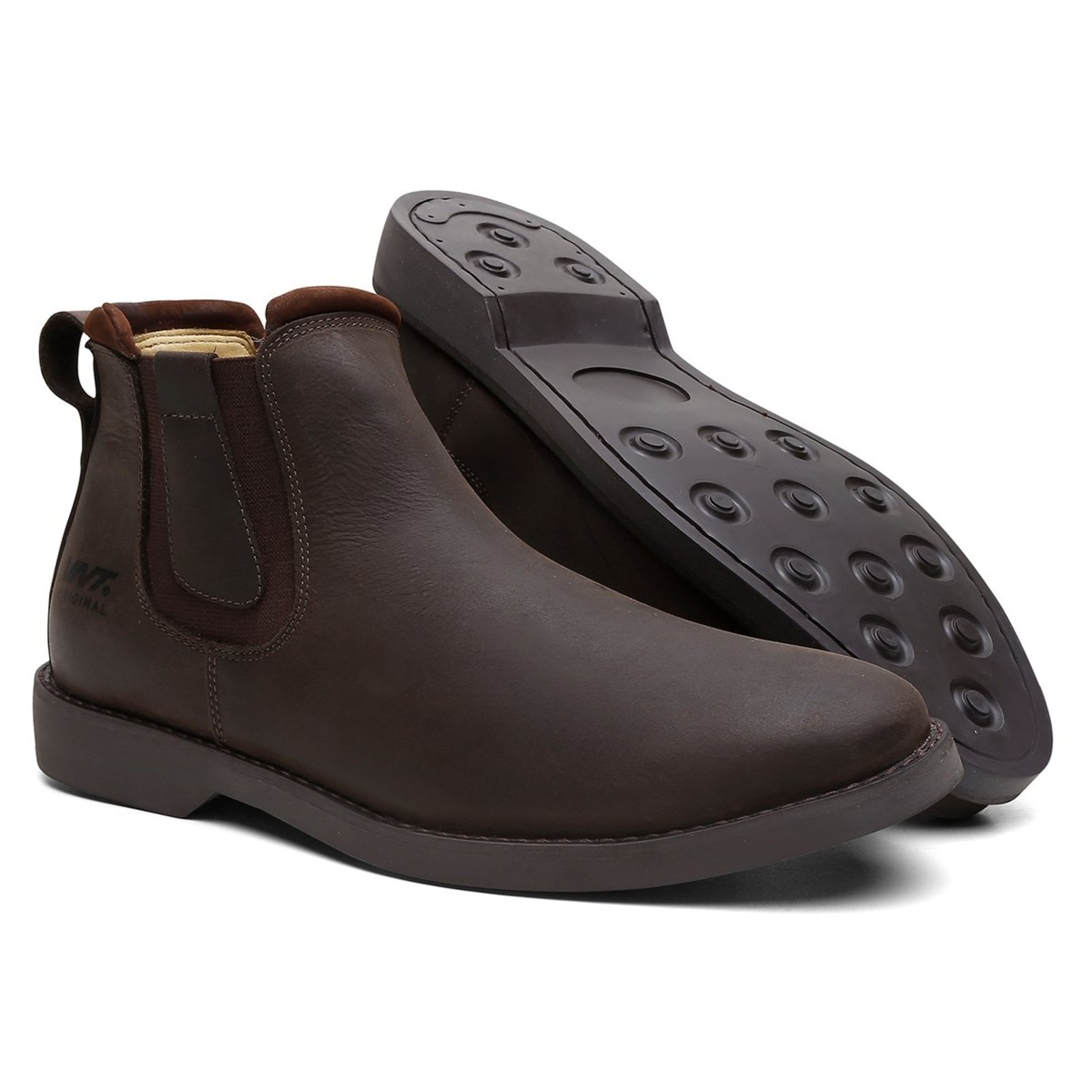 Botina Masculina VNT Gel Force Cano Curto e Ajuste Elástico Café