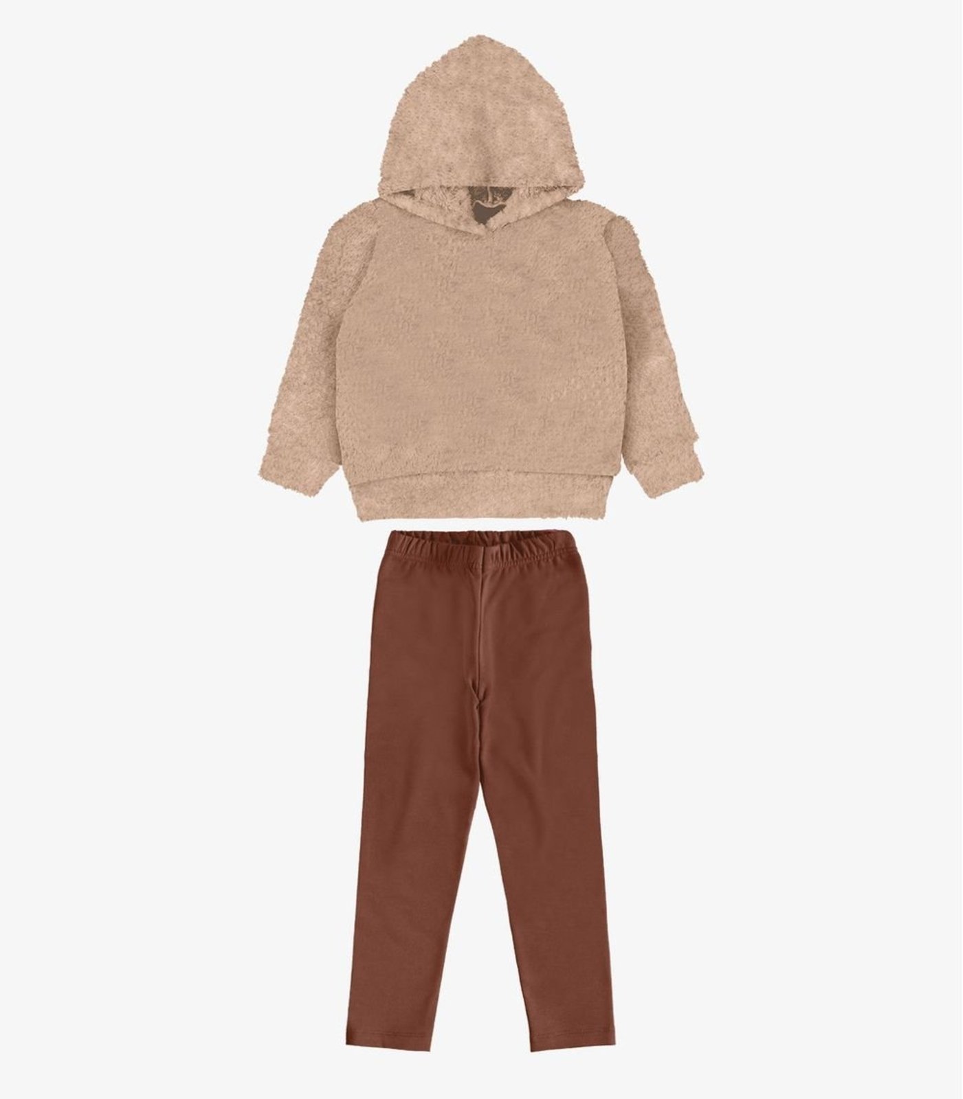 Infantil - Conjunto Blusão Com Legging Menina Rovi Marrom