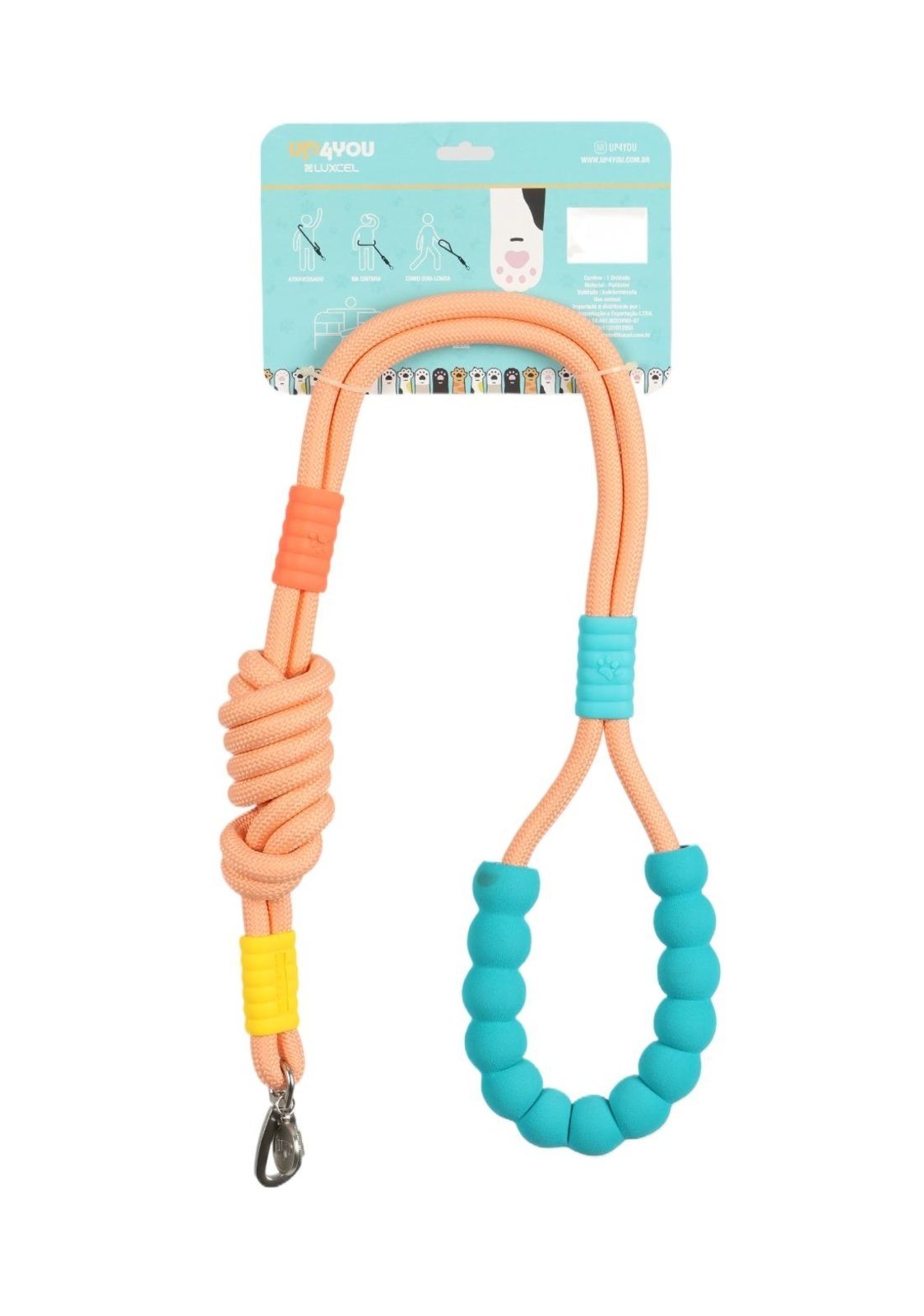 Infantil - Guia Pet Transversal Ajustável Poliéster Bubble Up4you Laranja