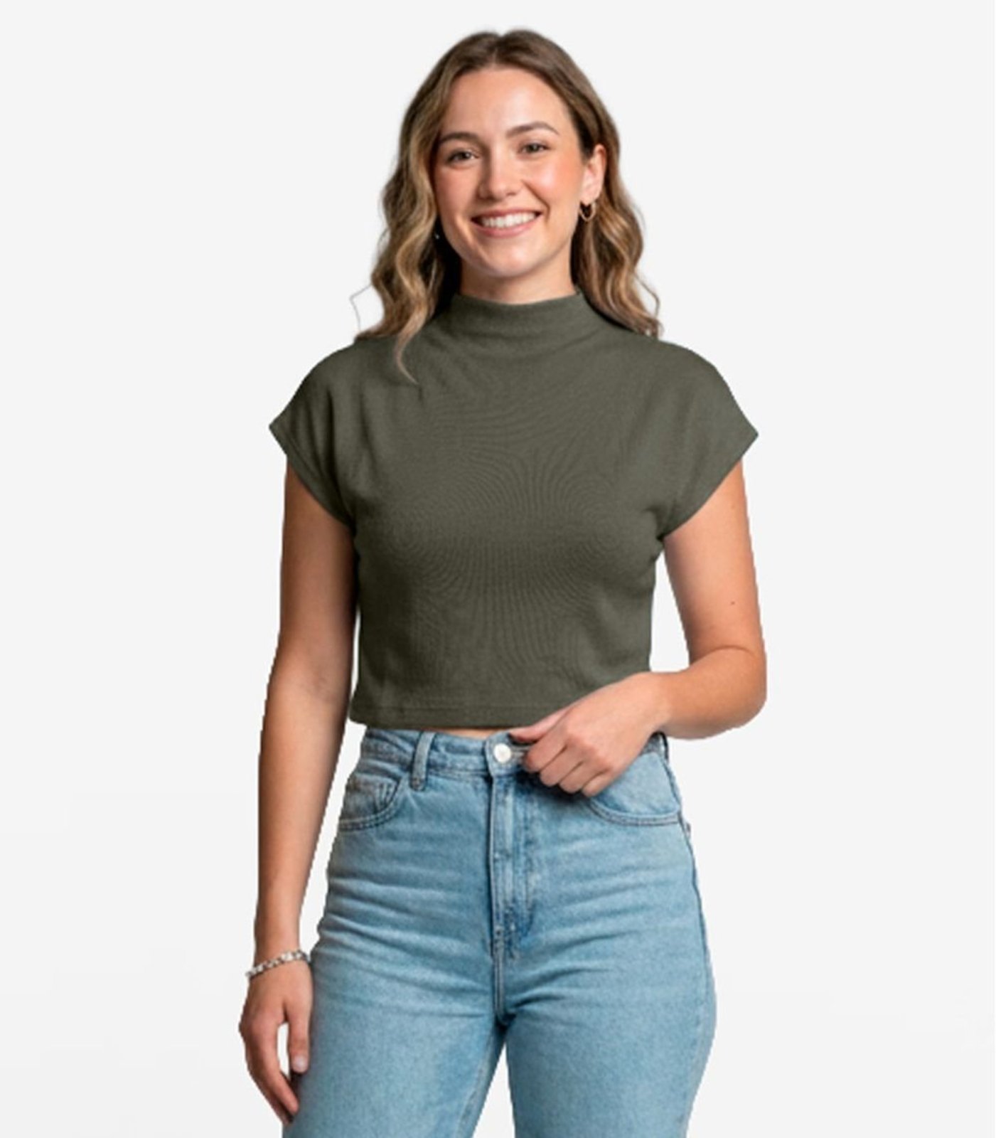 Blusa Feminina Com Gola Chaminé Select Verde