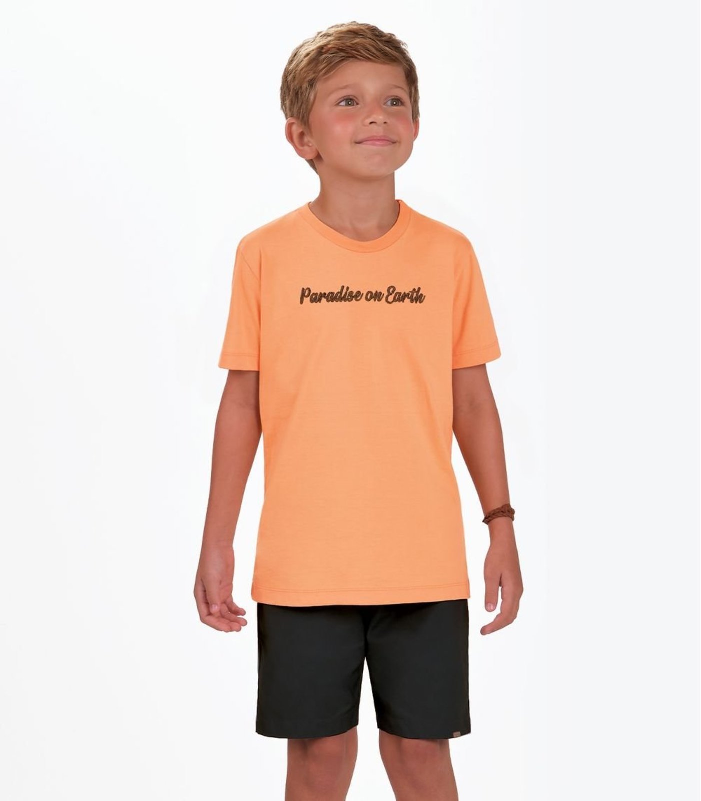 Infantil - Conjunto Camiseta com Bermuda Menino Trick Nick Laranja