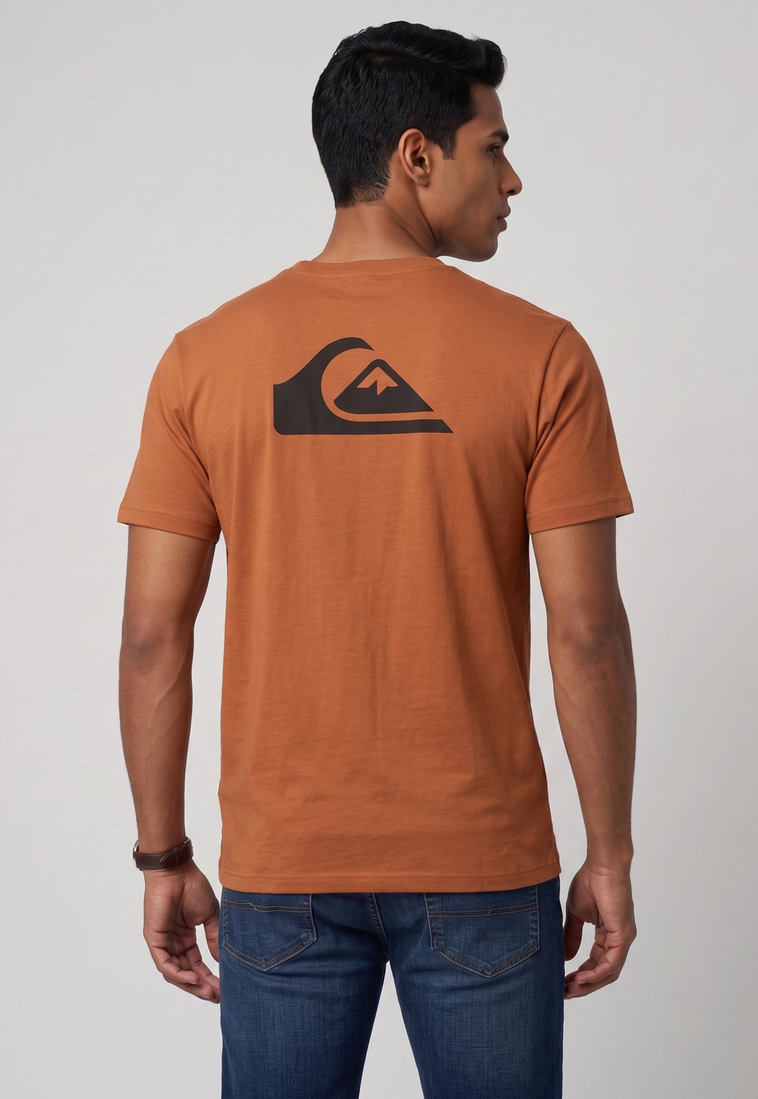 Camiseta Masculina Quiksilver Logo Laranja