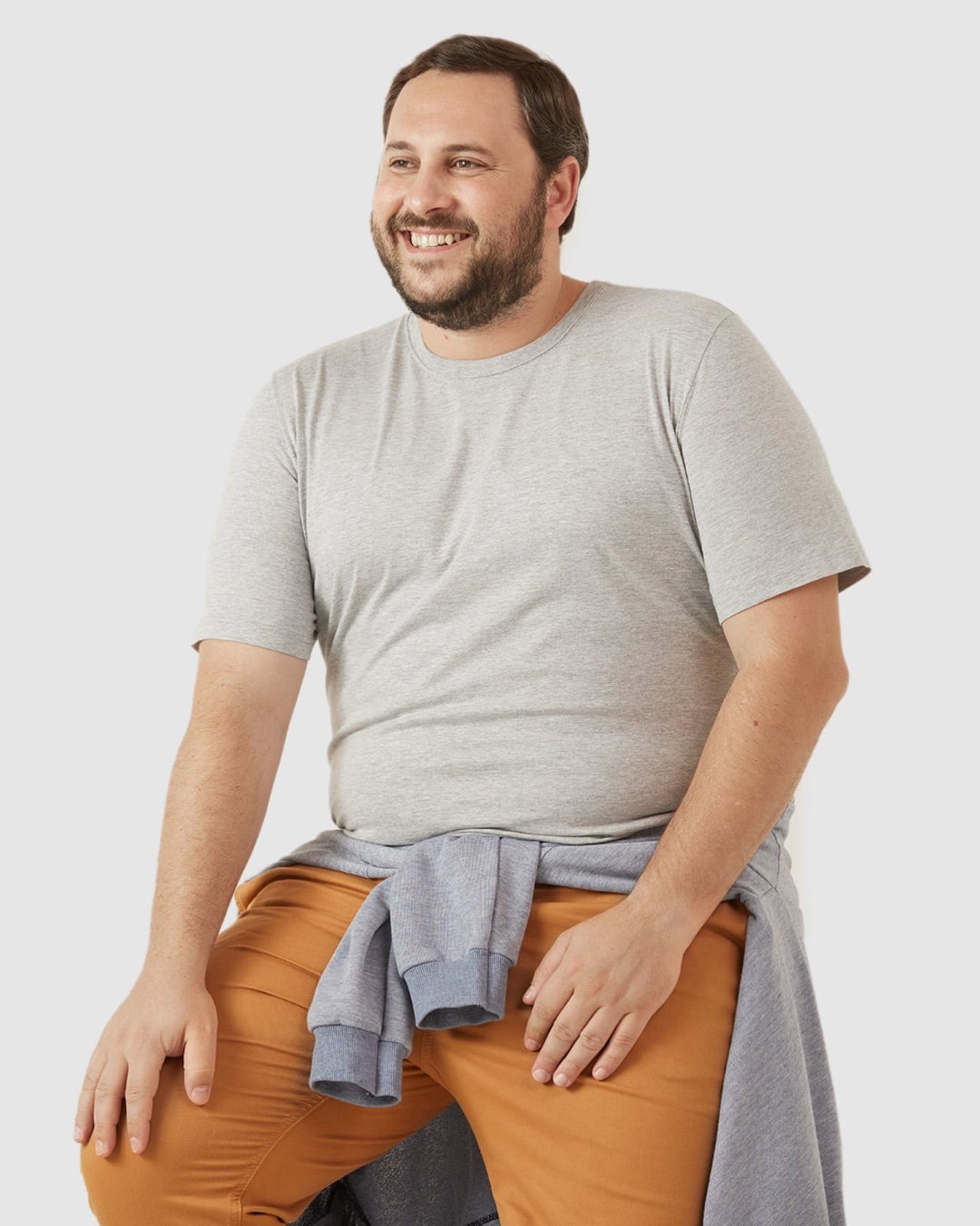 Camiseta Básica Masculina Plus Size Decote Redondo Em Meia Malha
