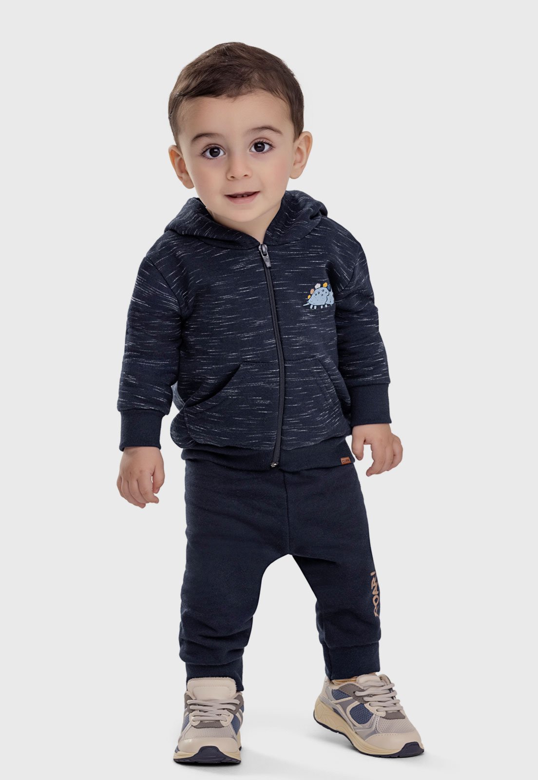 Conjunto Elian Dinossauro Azul Marinho