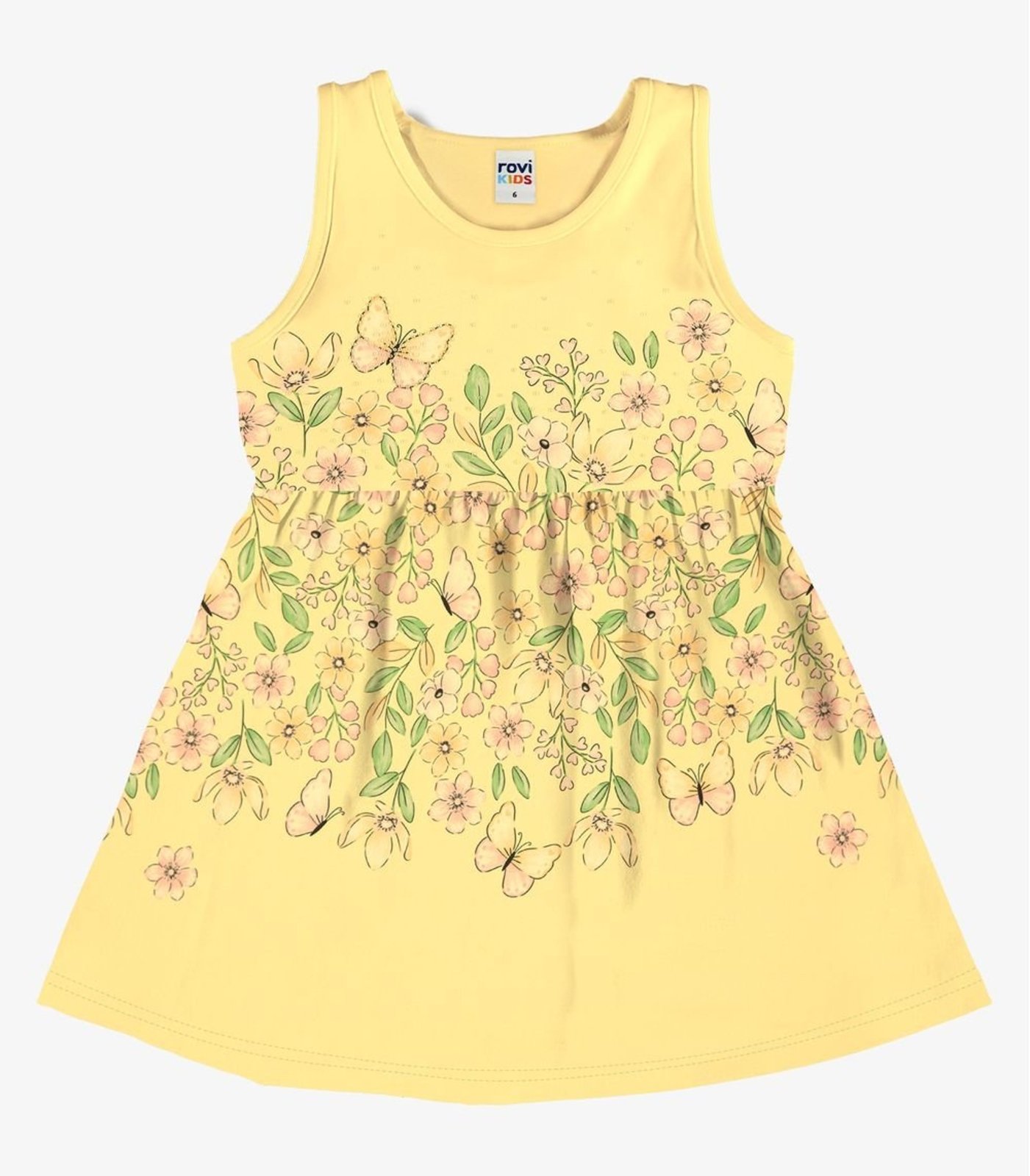 Infantil - Vestido Com Estampa Floral Rovi Amarelo
