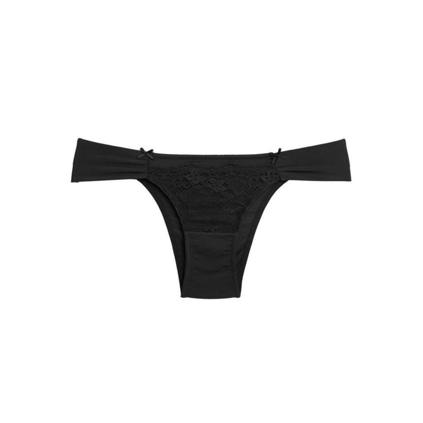 Calcinha Tanga Microfibra & Renda Première Preto