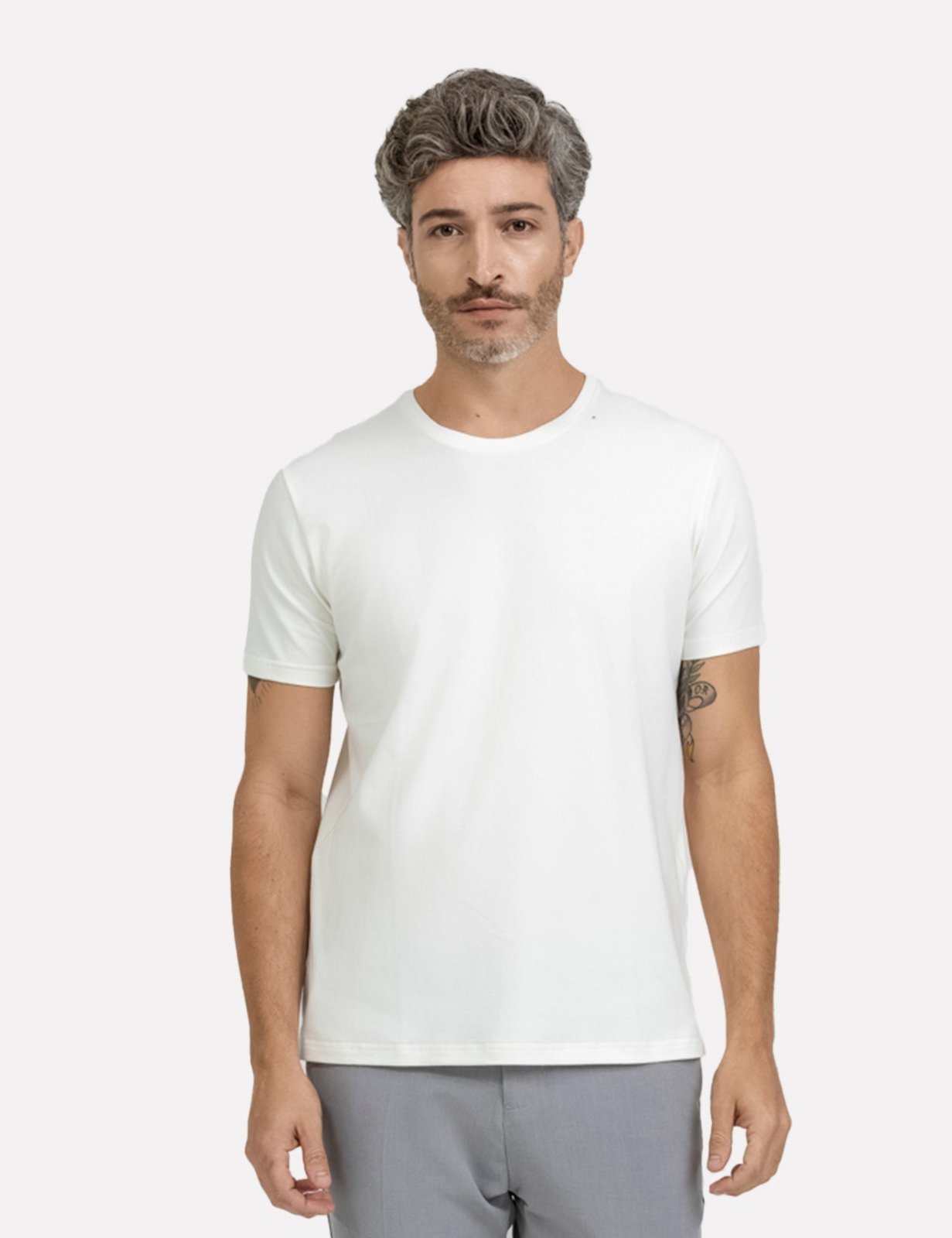 Camiseta K&J Black Masculina Regular Premium Flex Off White