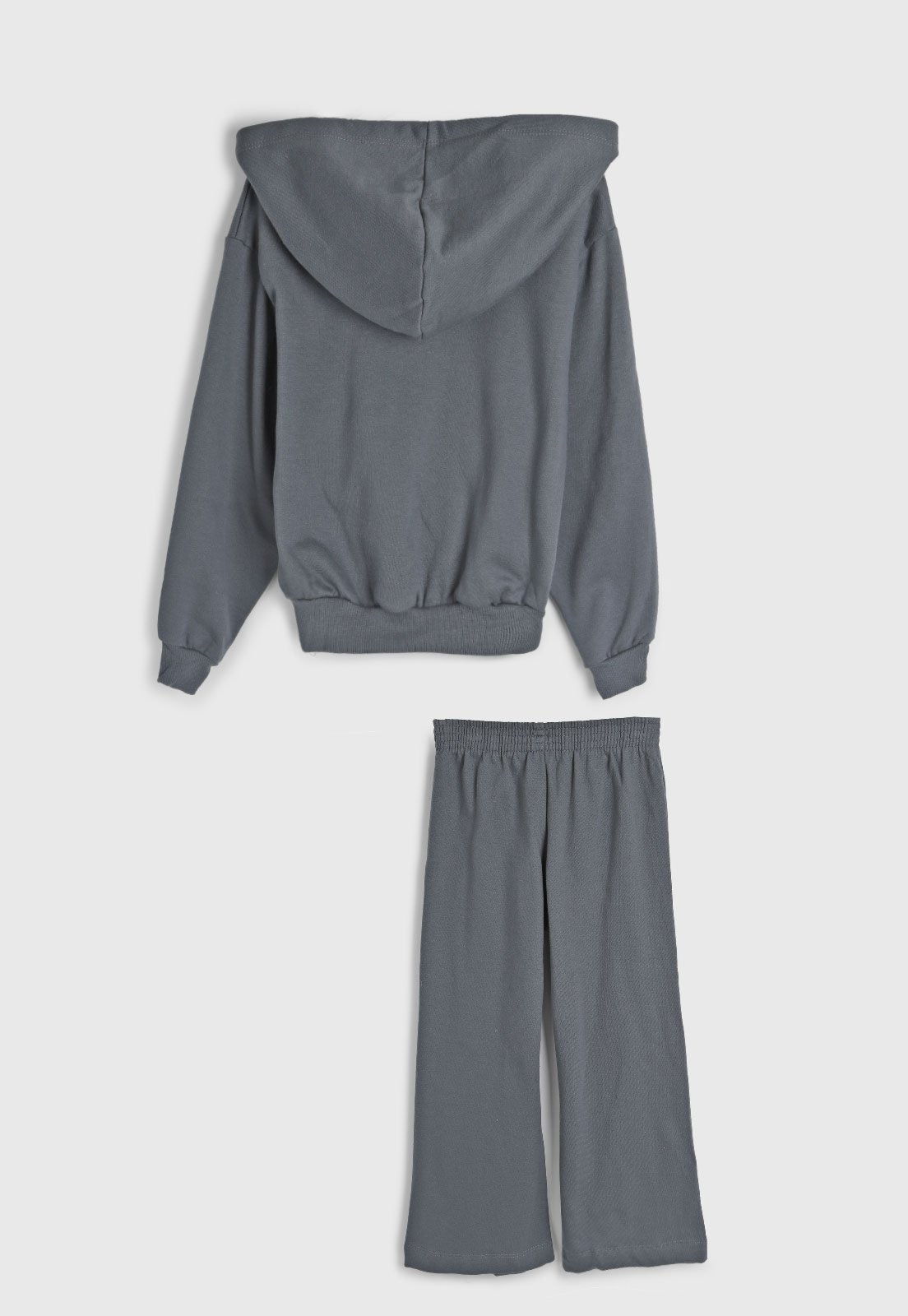 Vista 3 Infantil - Conjunto 2pçs Manga Longa Kamylus Blusa De Moletom Aberta E Calça Grafite cinza Kamylus cinza