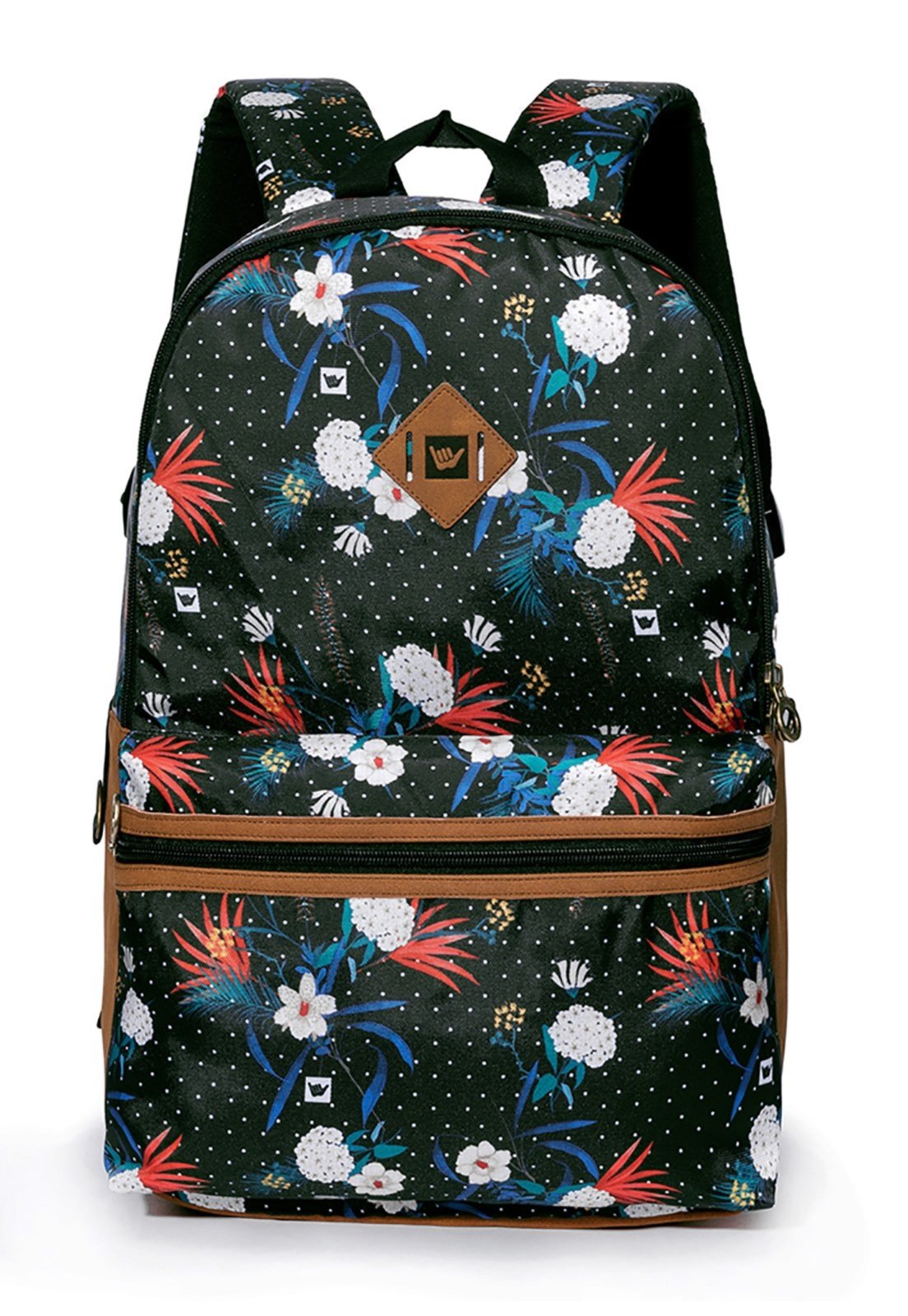 Mochila Florida Hang Loose Reforçada Espaaçosa Escolar Moderna Faculdade Casual