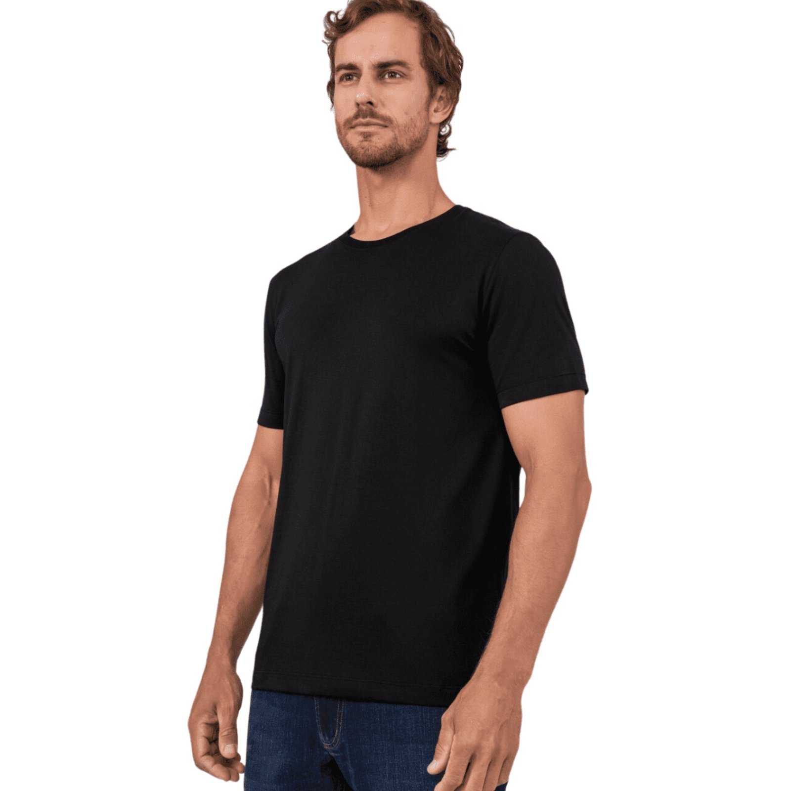 Camiseta Masculina Algodão Pima Peruano Básica Hangar 33