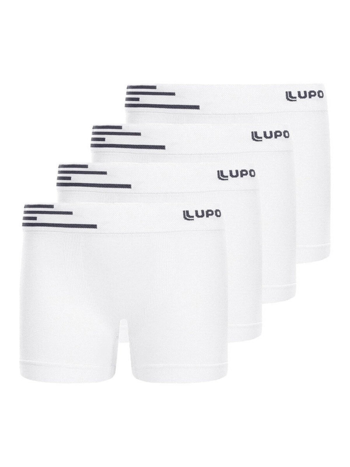 Kit com 4 Cuecas Boxer Lupinho 132-002 Branco