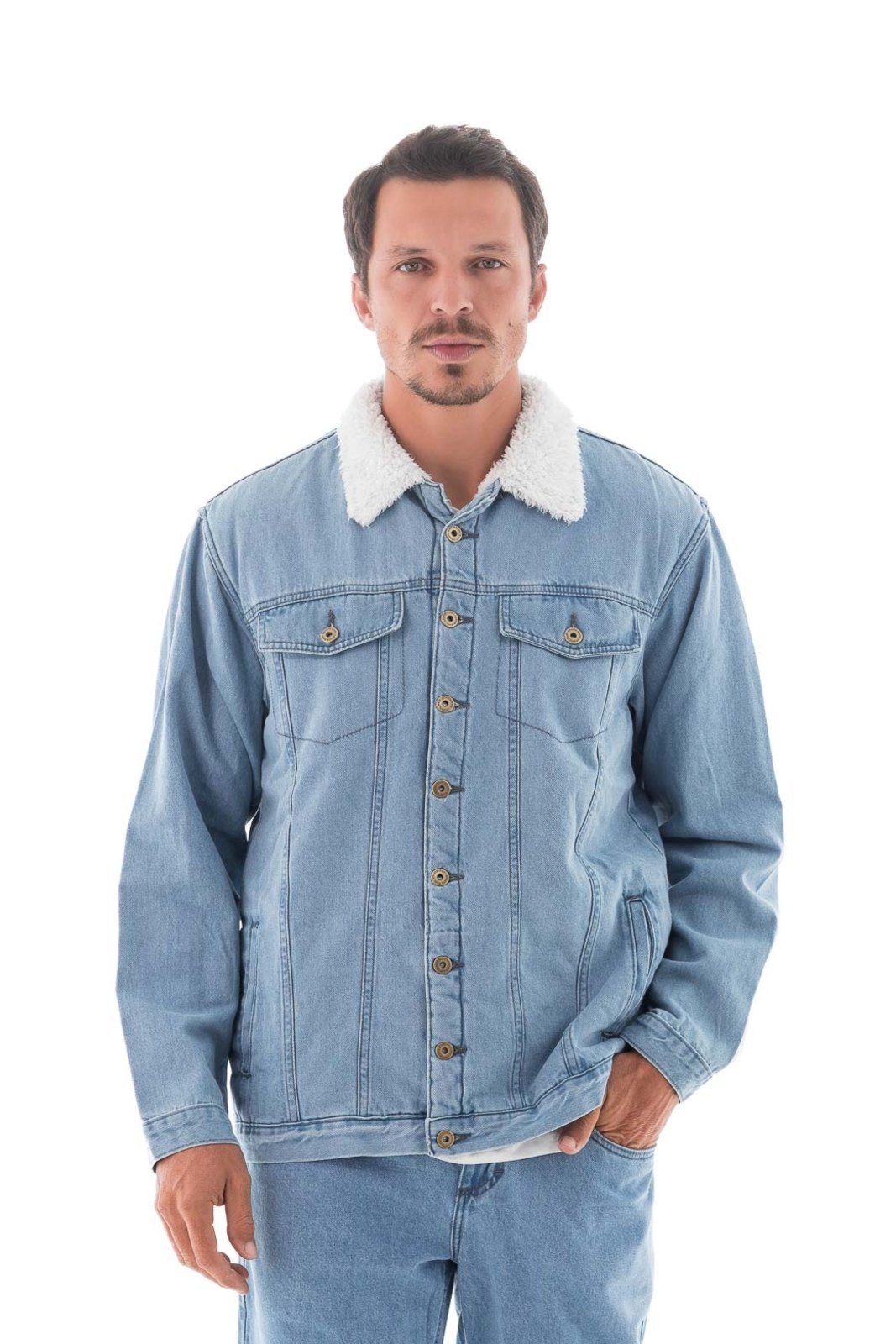 Jaqueta Jeans Masculina Arauto Com Pêlo