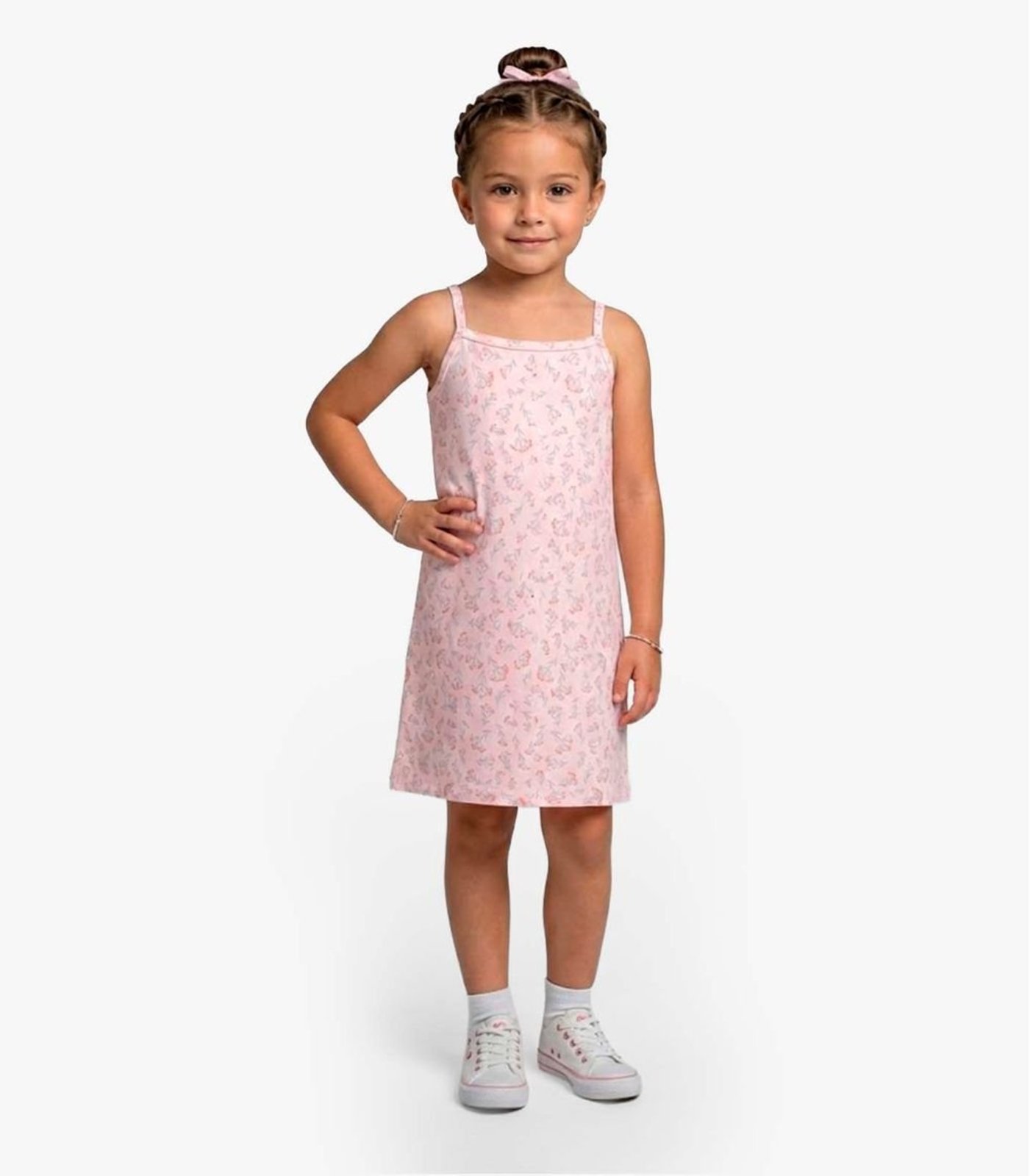 Infantil - Vestido em Cotton Leve Rotativo Select Rosa