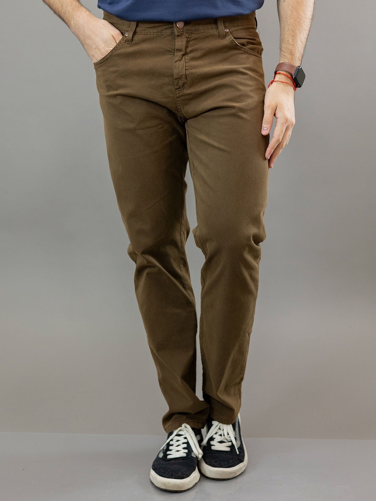 Calça Masculina Sarja Slim Tradicional Cores Neutras Anticorpus