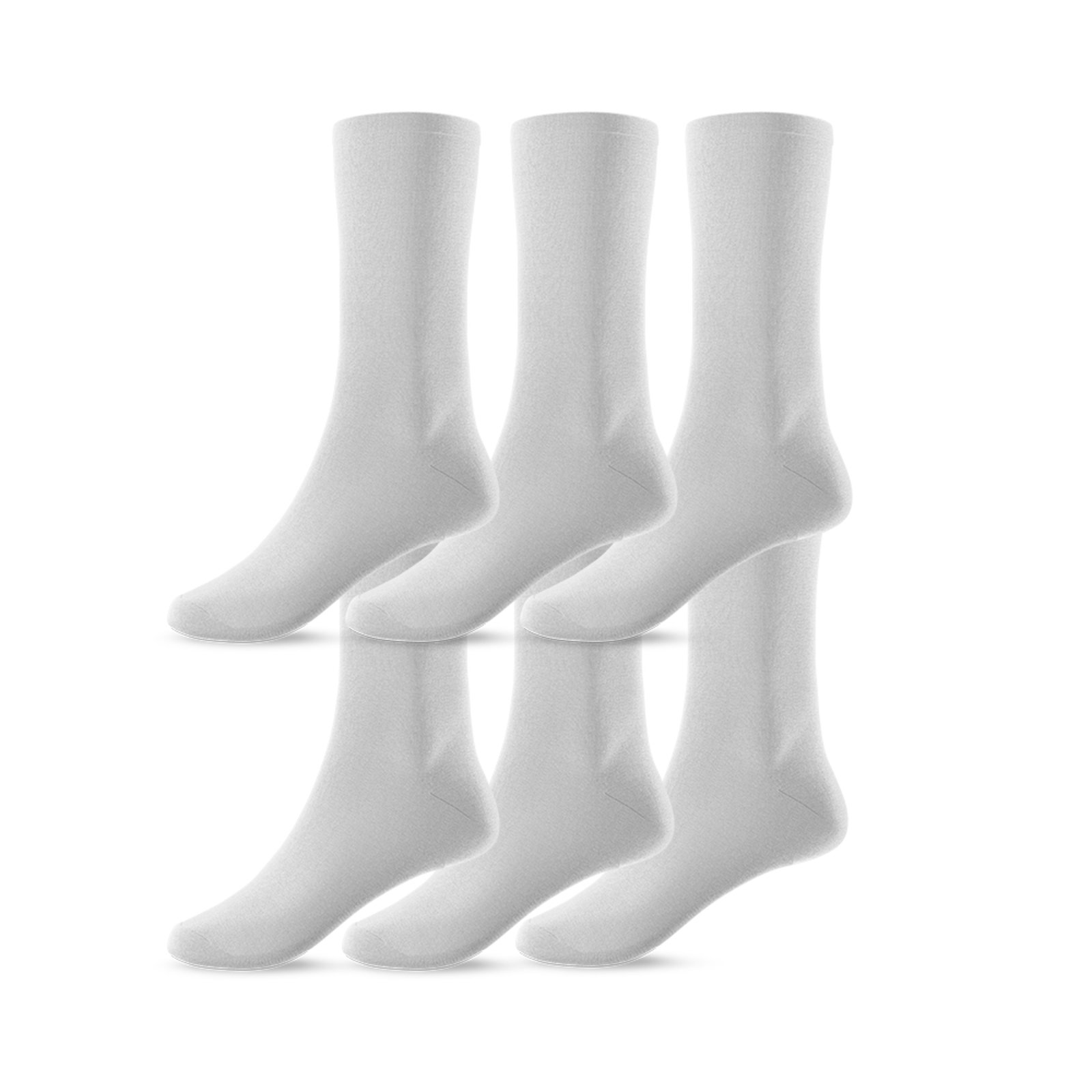Kit 6 Pares de Meias Cano Alto Unissex Branco