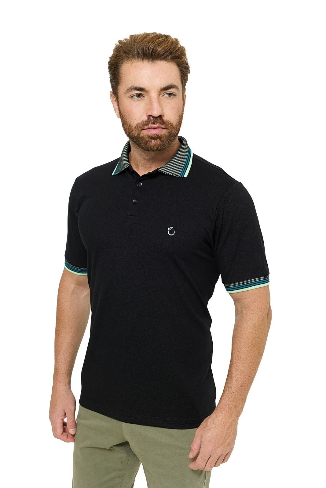 Camisa Gola Polo Olimpo Piquet Preta