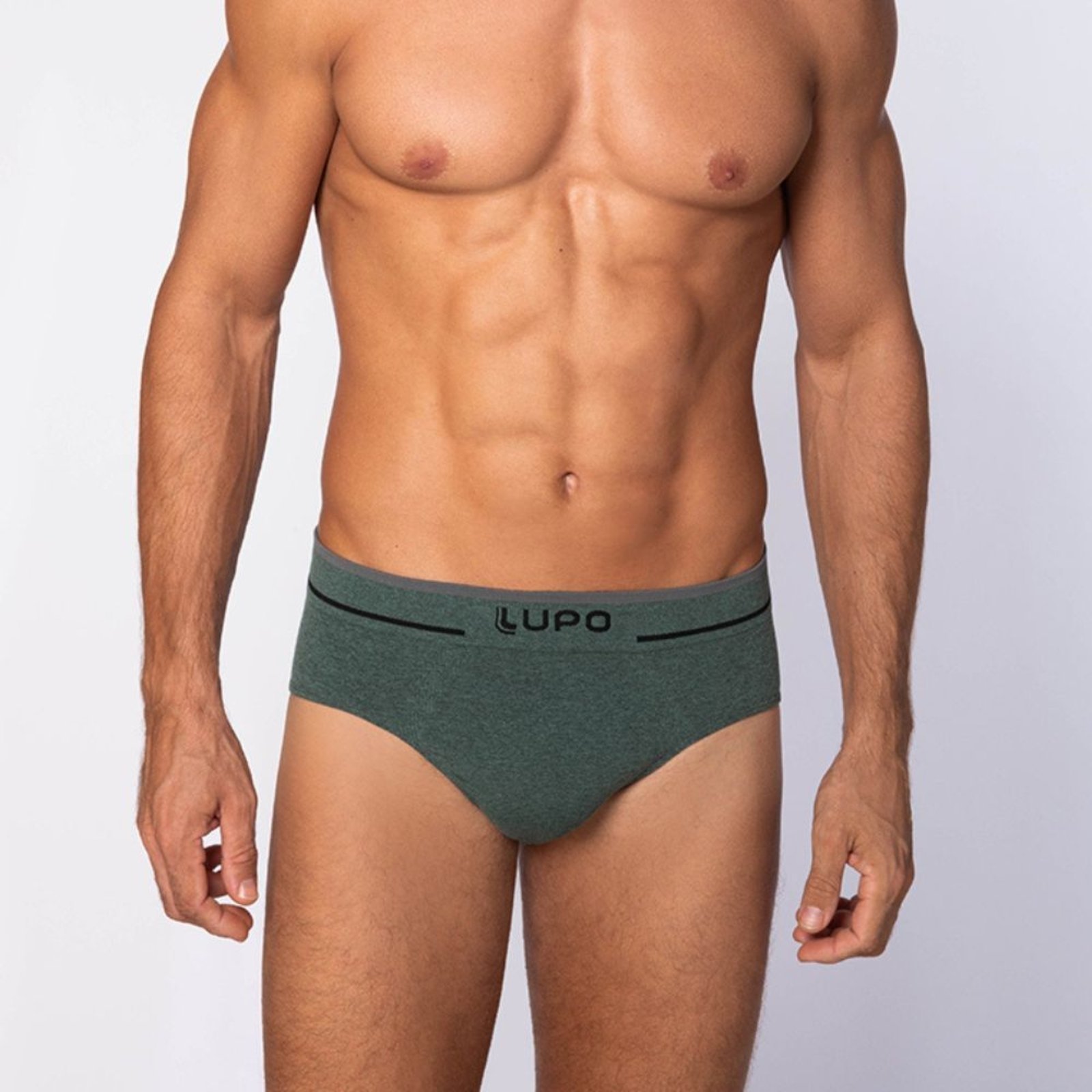 Vista 2 Cueca Lupo Slip Sem Costura verde oliva Lupo verde oliva