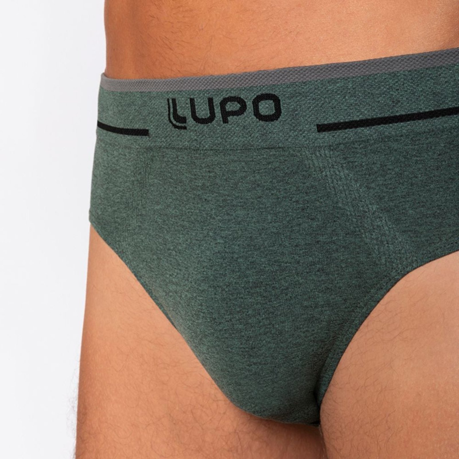 Vista 3 Cueca Lupo Slip Sem Costura verde oliva Lupo verde oliva