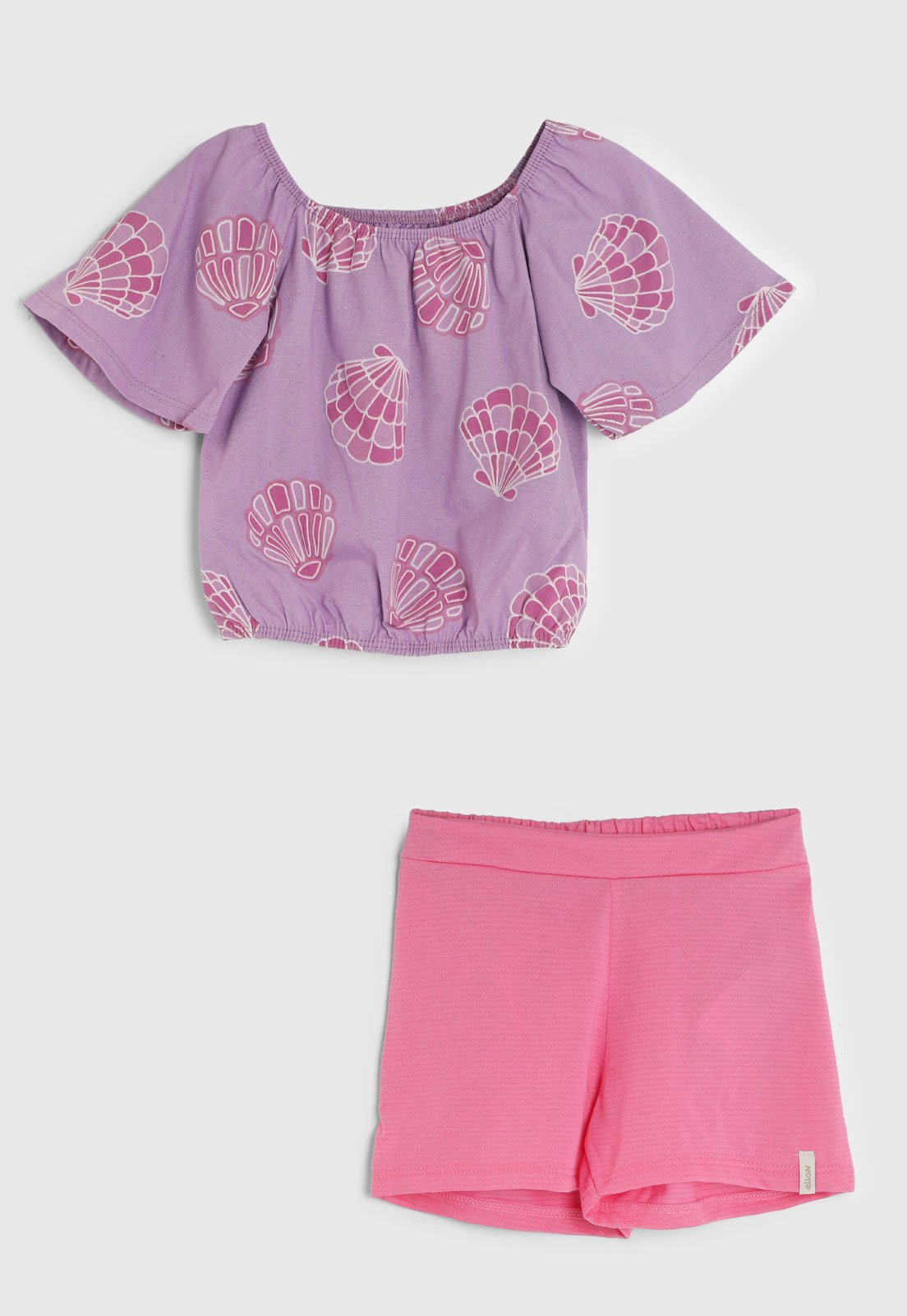 Infantil - Conjunto Elian Estampa Conchas Lilás