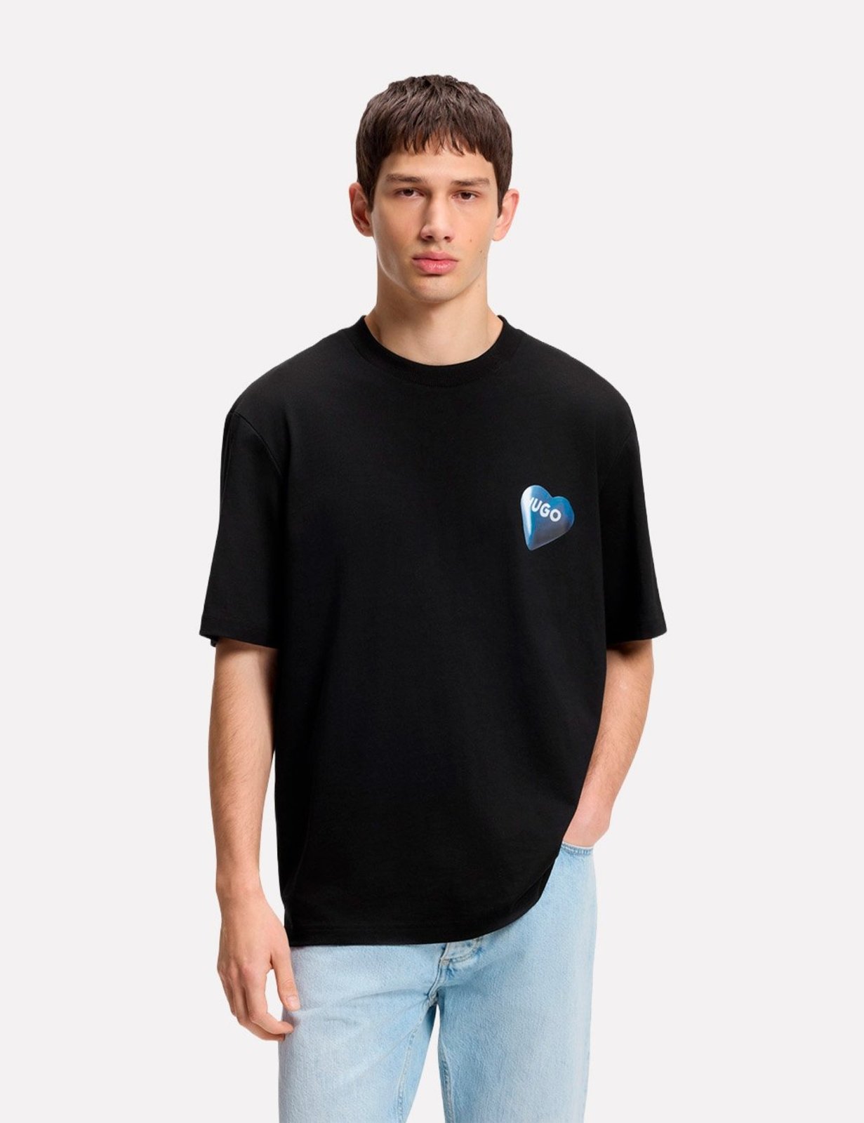 Camiseta Hugo Boss Regular Nalentinio Preta