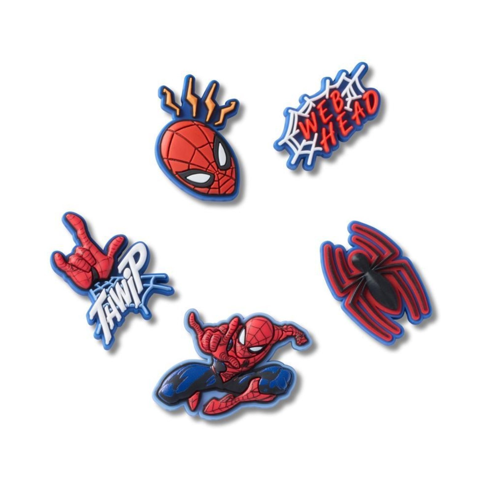 Infantil - Jibbitz Homem-Aranha Pack com 5 Peças Único Branco