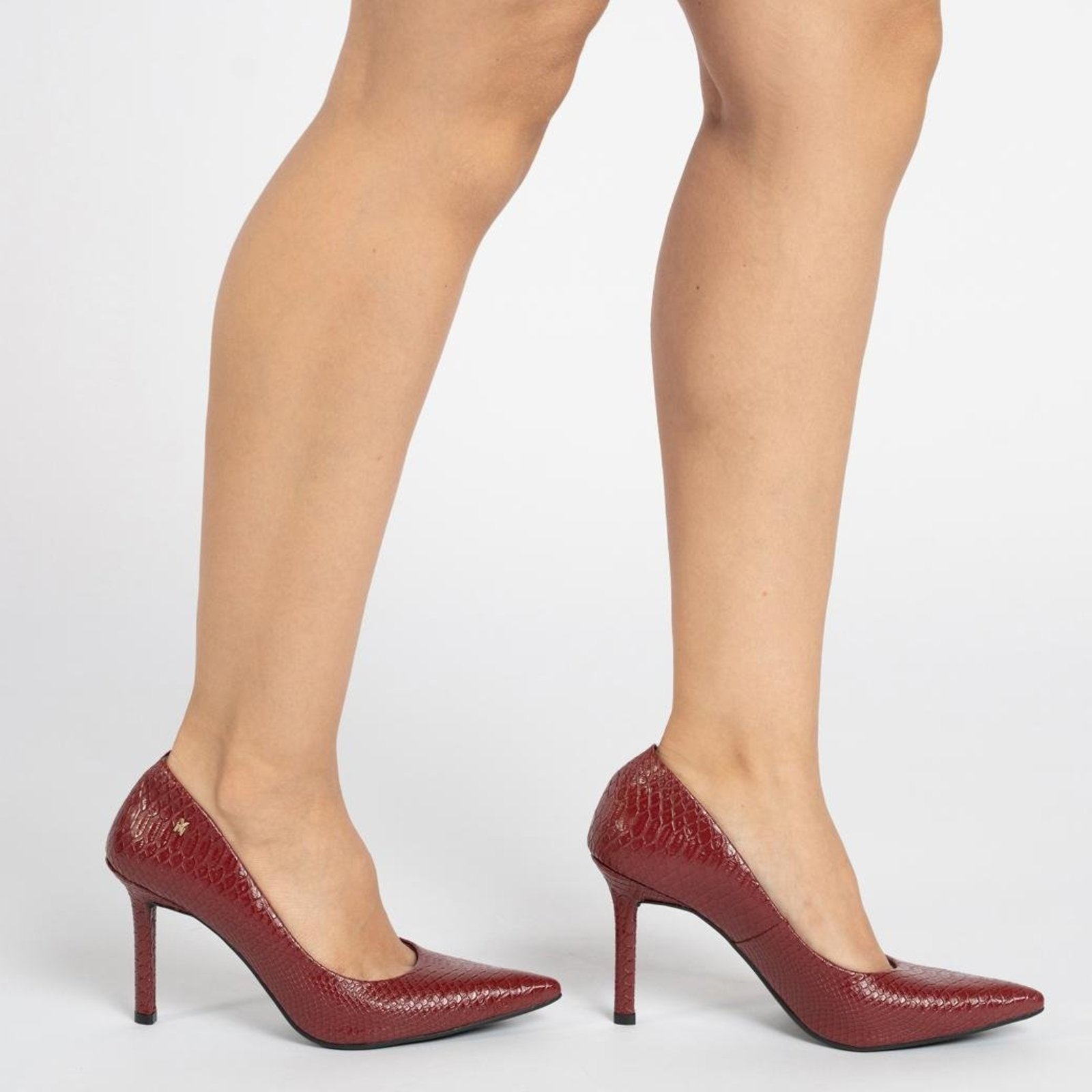 Sapato Scarpin Via Marte Elegante Salto Feminino Vinho