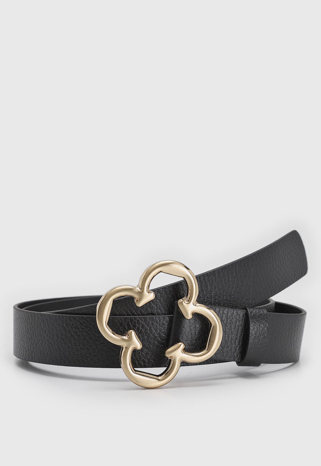 Cinto Feminino Capodarte Fivela Trevo Preto