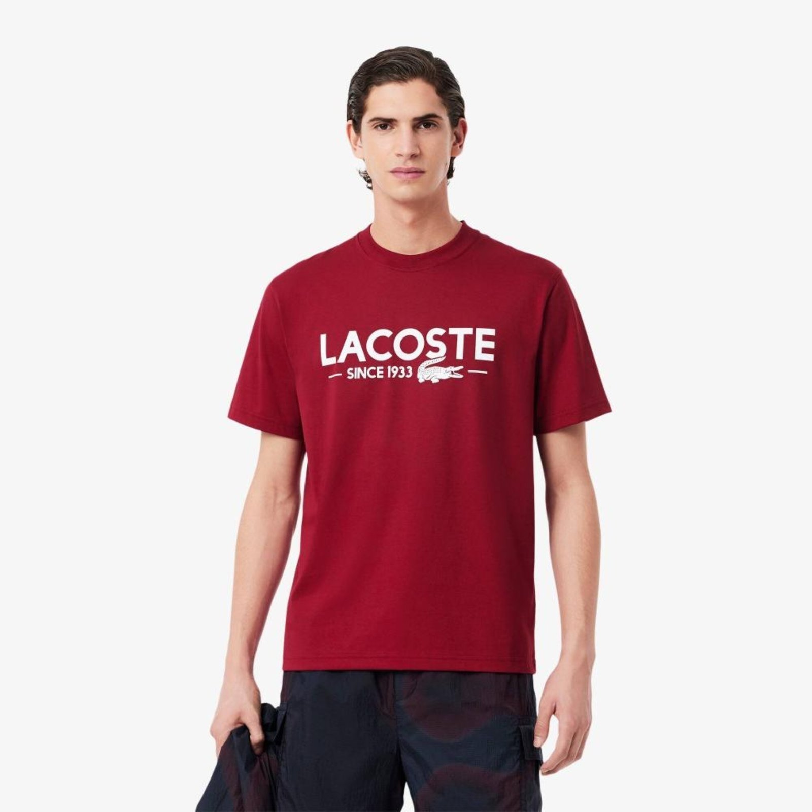 Vista 2 Camiseta Lacoste de Algodão com Estampa bordô Lacoste bordô