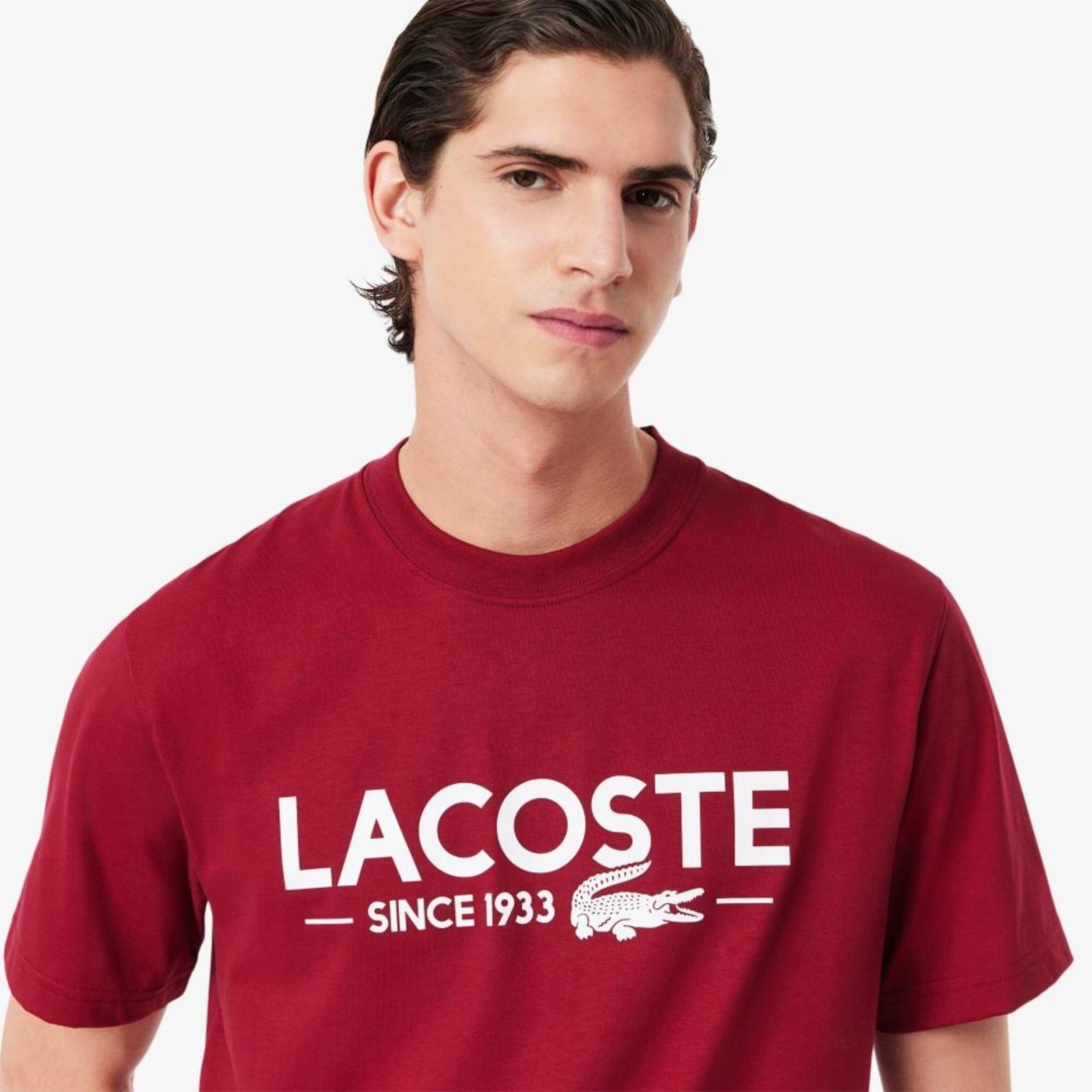 Vista 3 Camiseta Lacoste de Algodão com Estampa bordô Lacoste bordô