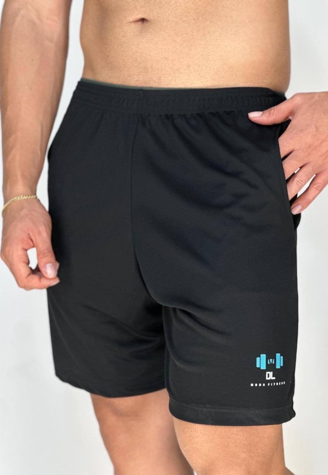 Bermuda Masculina Shorts Premium Poliamida Fit 100% Preta