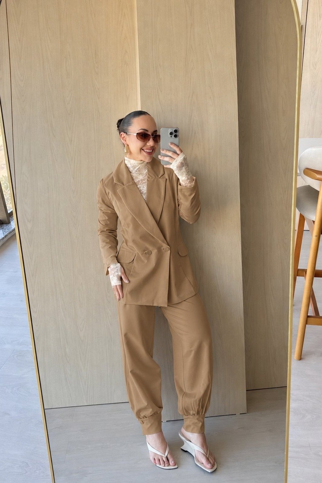 Blazer Vanibele Alfaiataria Ravello Com Lapela Caramelo