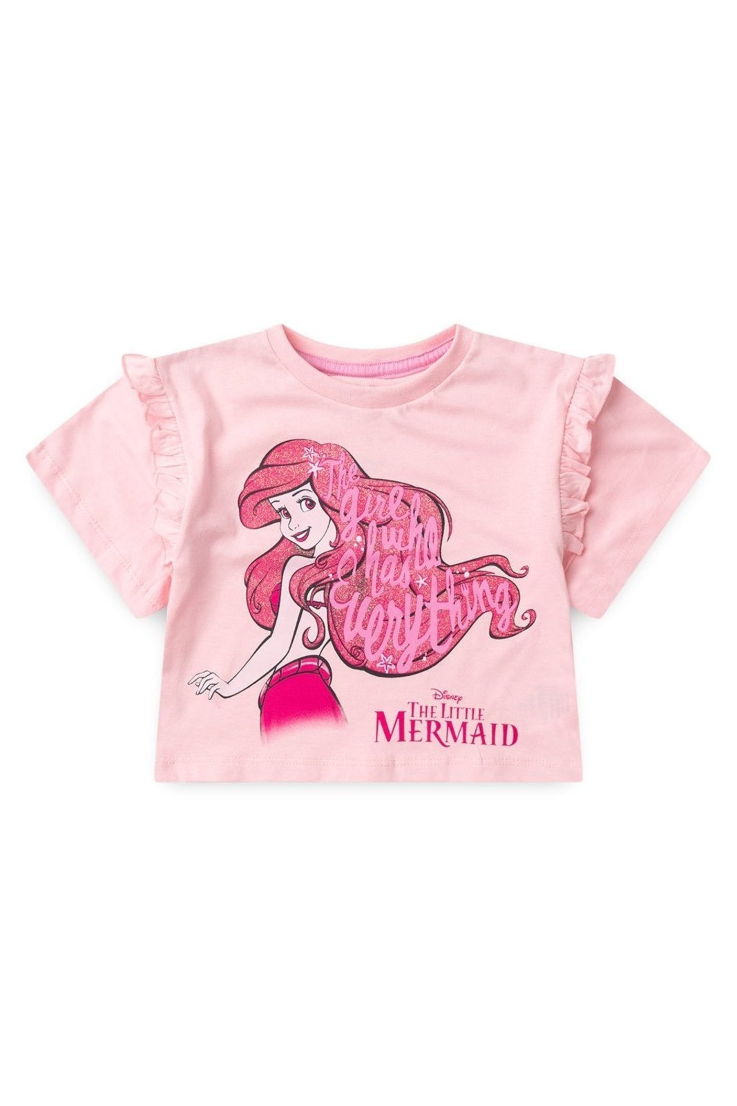Infantil – Blusa Disney Comprimento Box Feminina Ariel