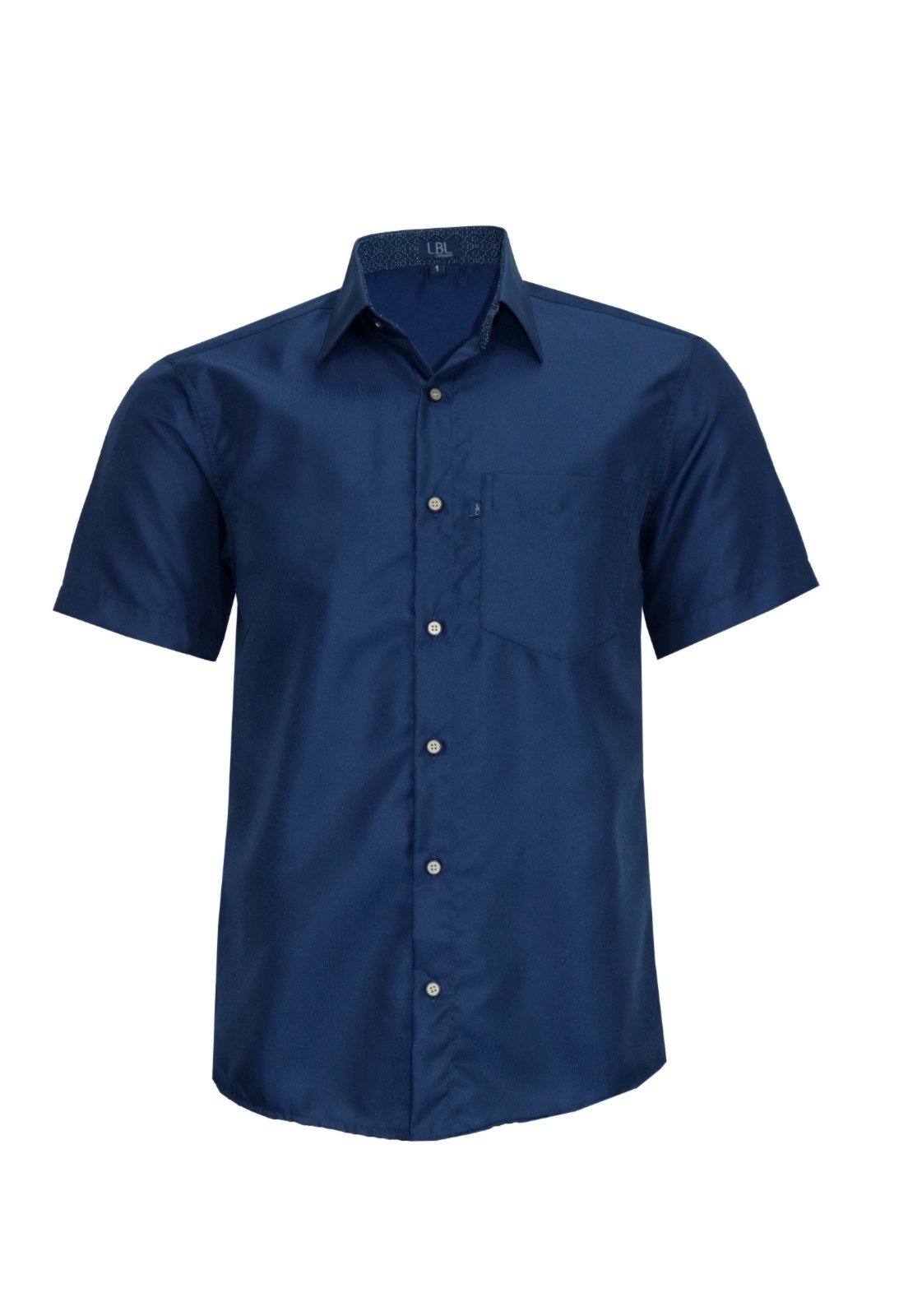Camisa Manga Curta Lbl Clássica Poliéster Marinho 3024